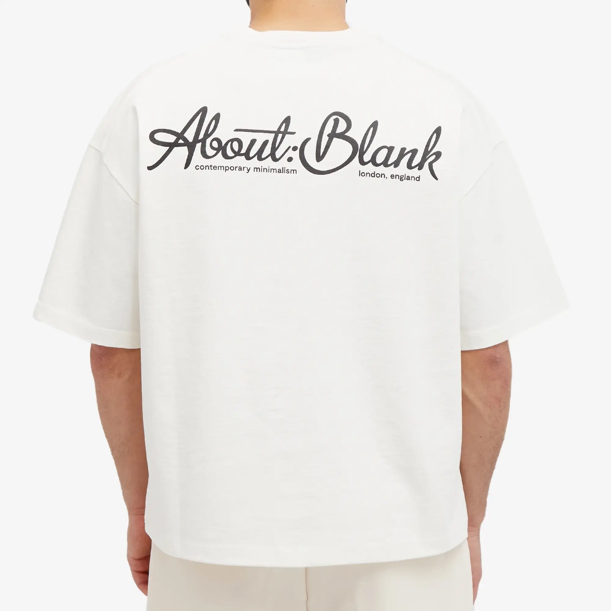 about:blank Men's Banner Logo T-Shirt Oat/Black