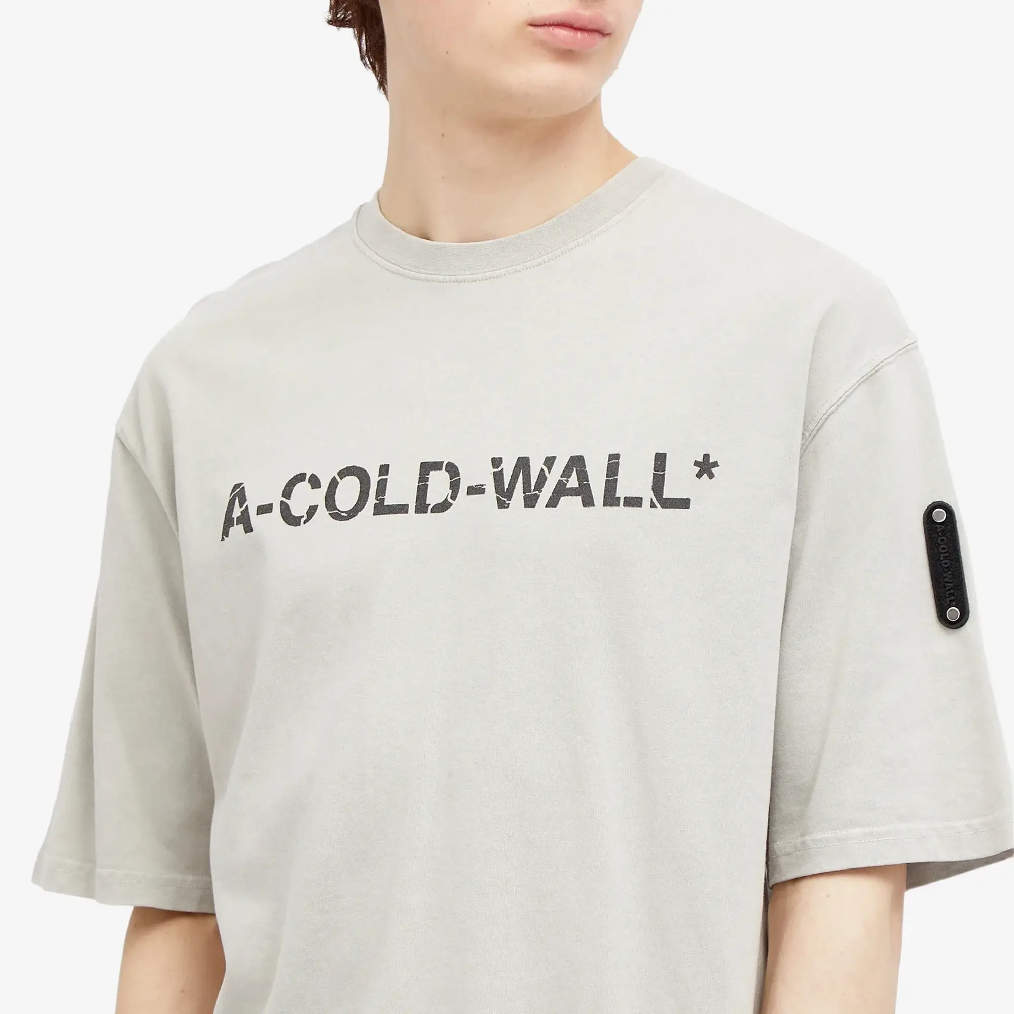 A-COLD-WALL* Men's Overdye Logo T-Shirt Cement