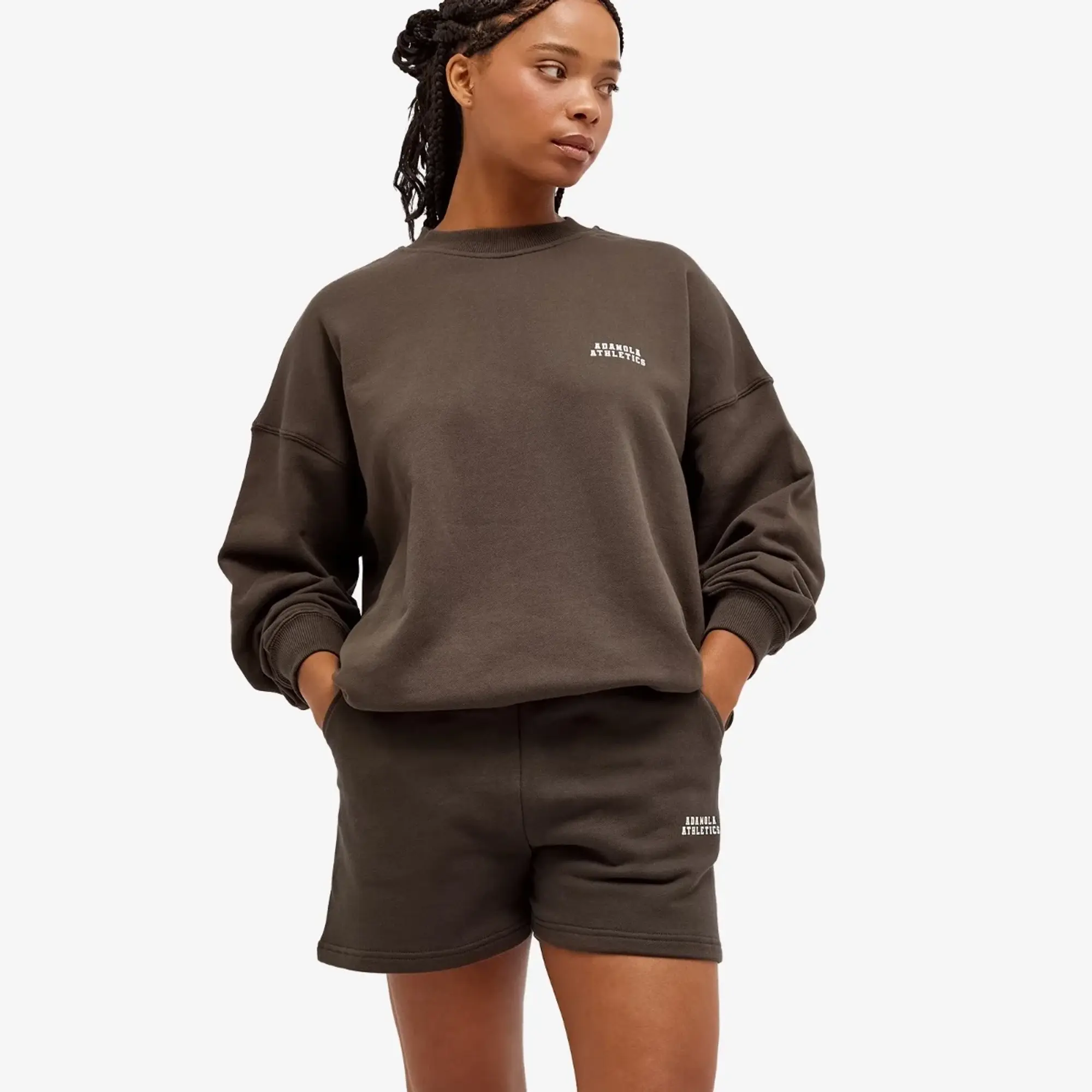 Adanola Women's Sweat Shorts Coffee Bean | ADA-ATH-SSHORT