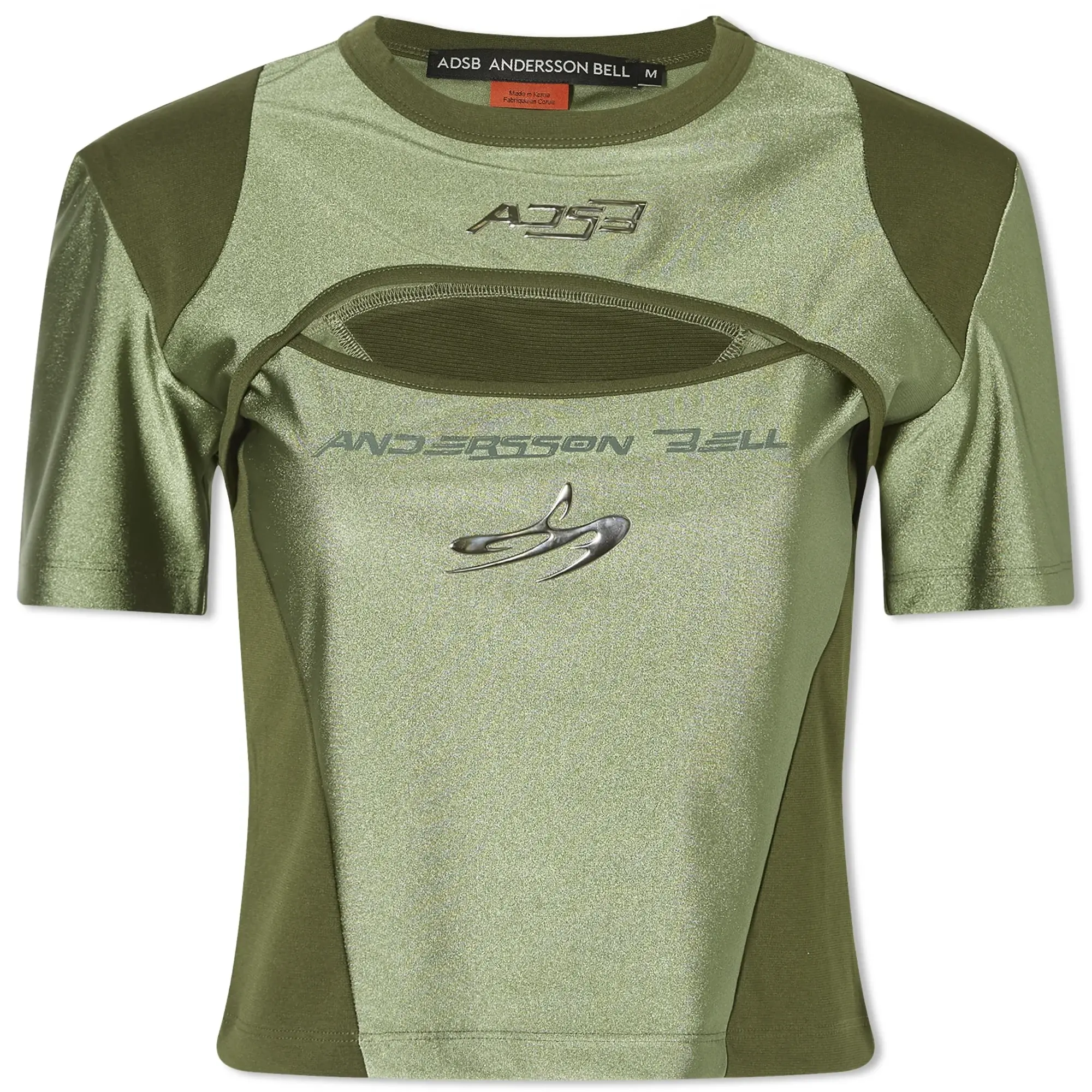 Andersson Bell Women's Cut-Out Racing T-Shirt Khaki