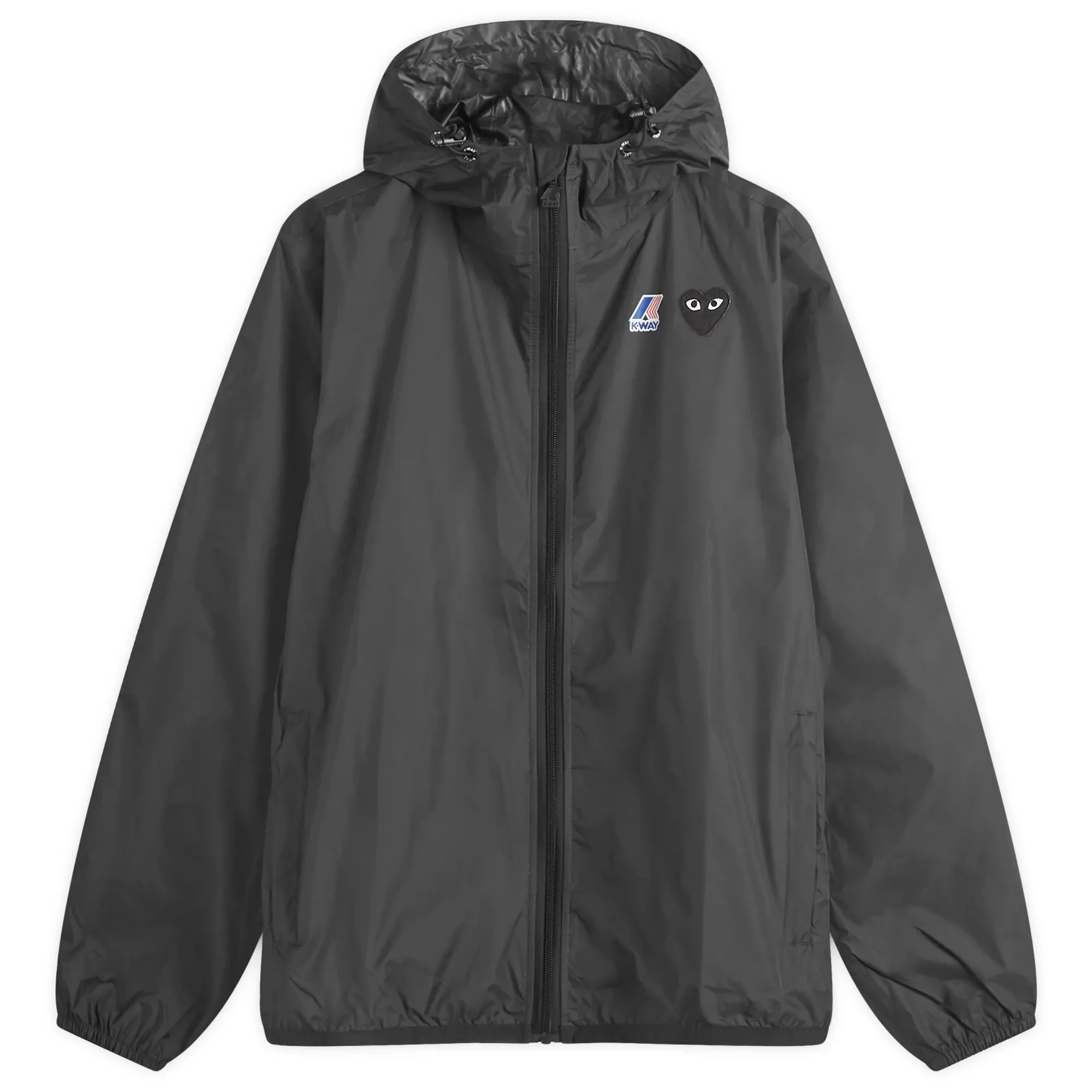 Comme des Garçons Play Men's x K-Way Full Zip Packable Jacket Black