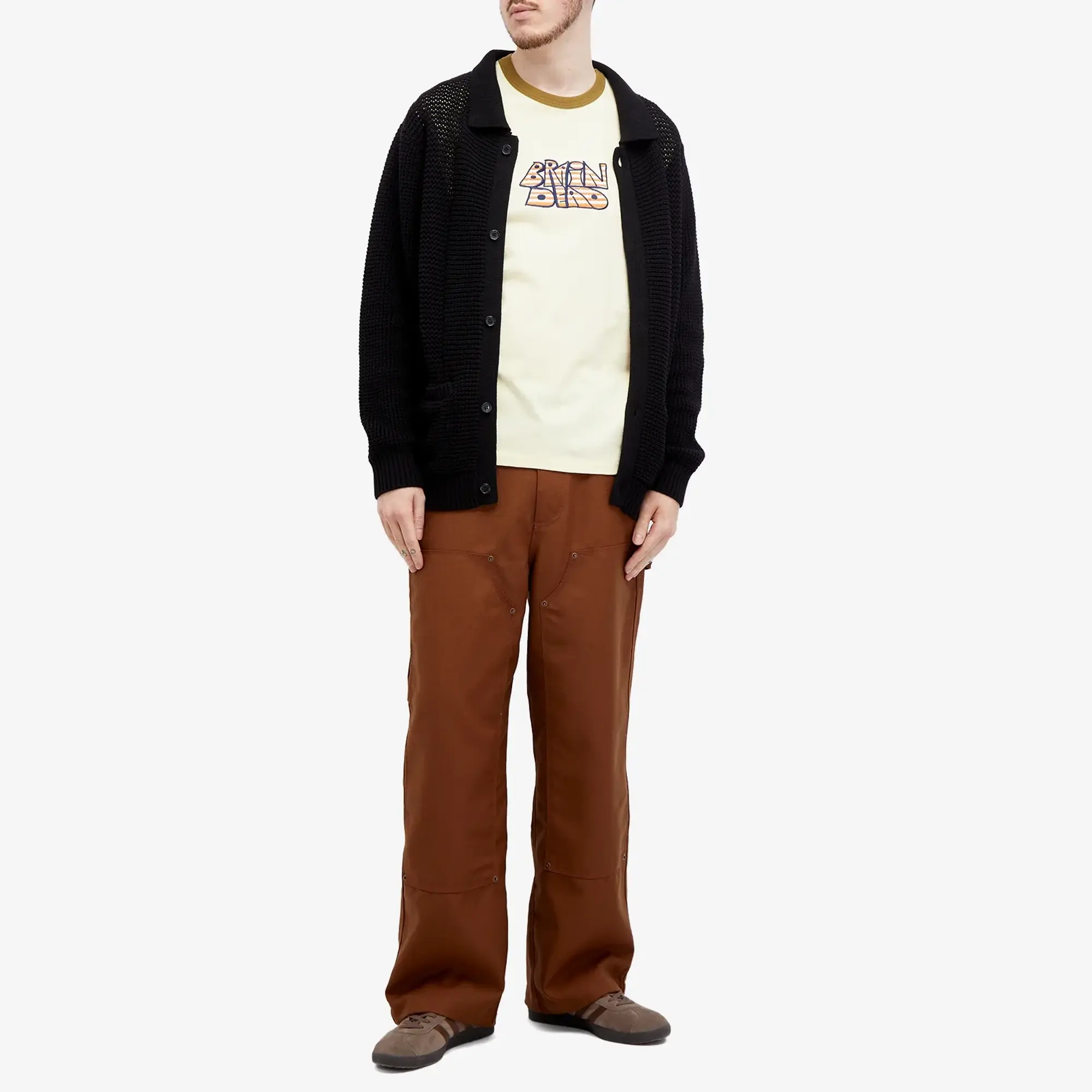 Brain Dead Men's Serge Wool Double Knee Utility Pants Brown