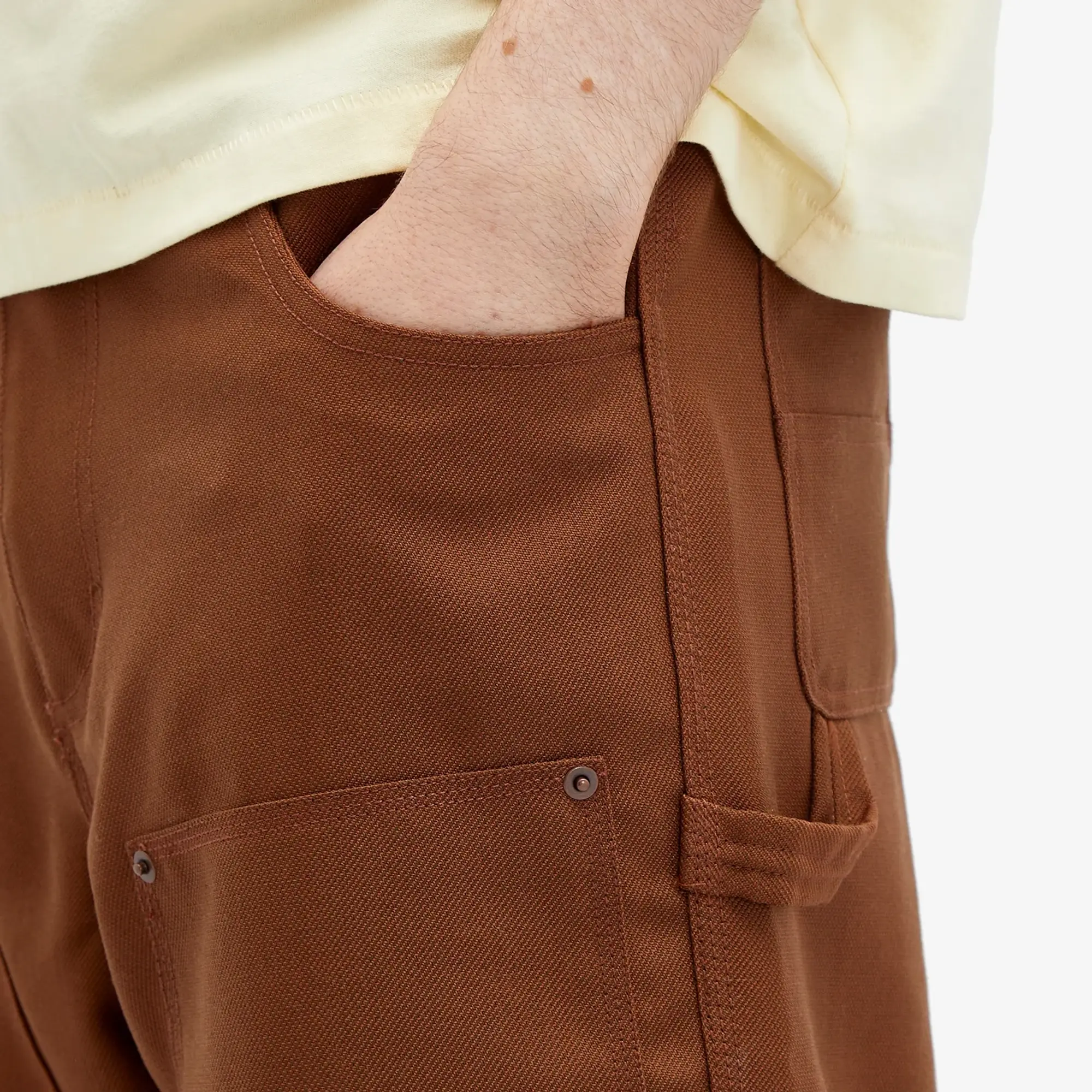 Brain Dead Men's Serge Wool Double Knee Utility Pants Brown