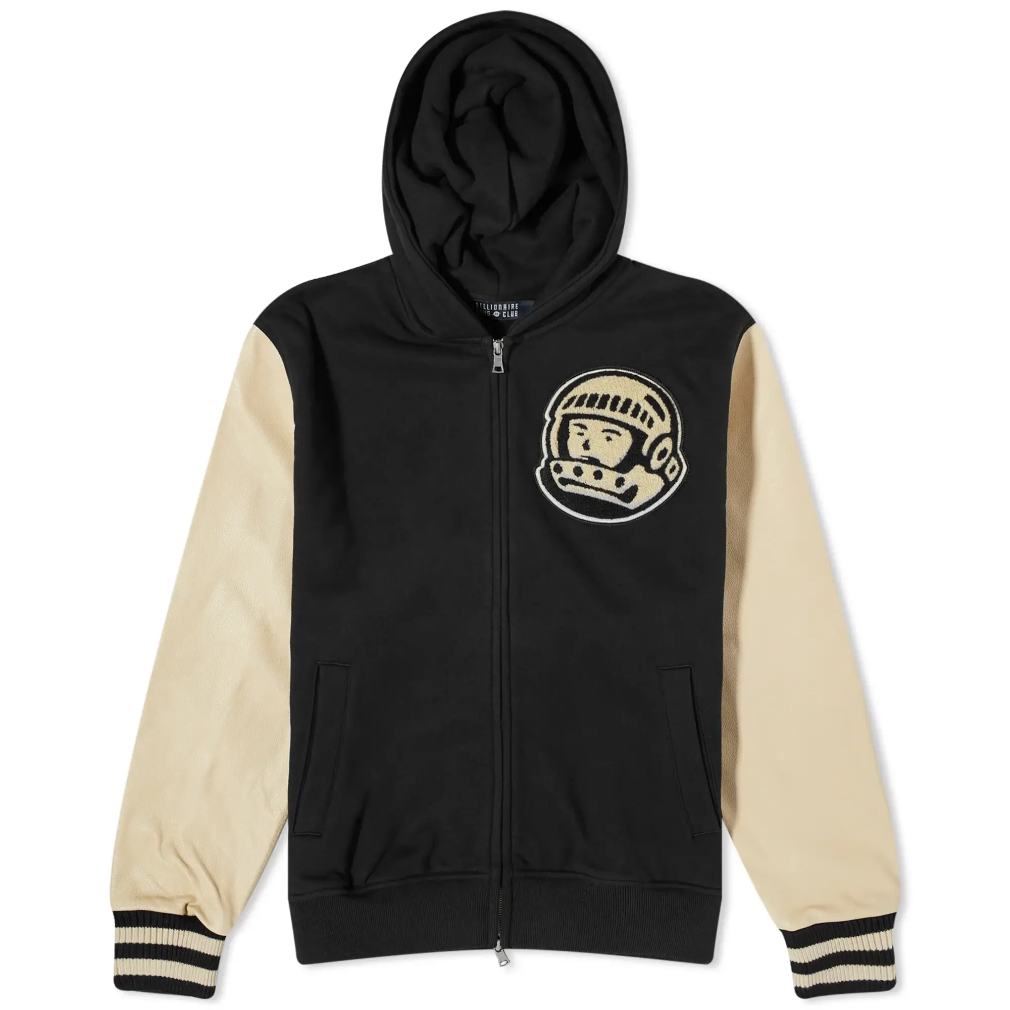 L 超貴重 極美品 BILLIONAIRE BOYS CLUB ジャケット Billionaire Boys Club Men's Leather Sleeve Astro Zip Through