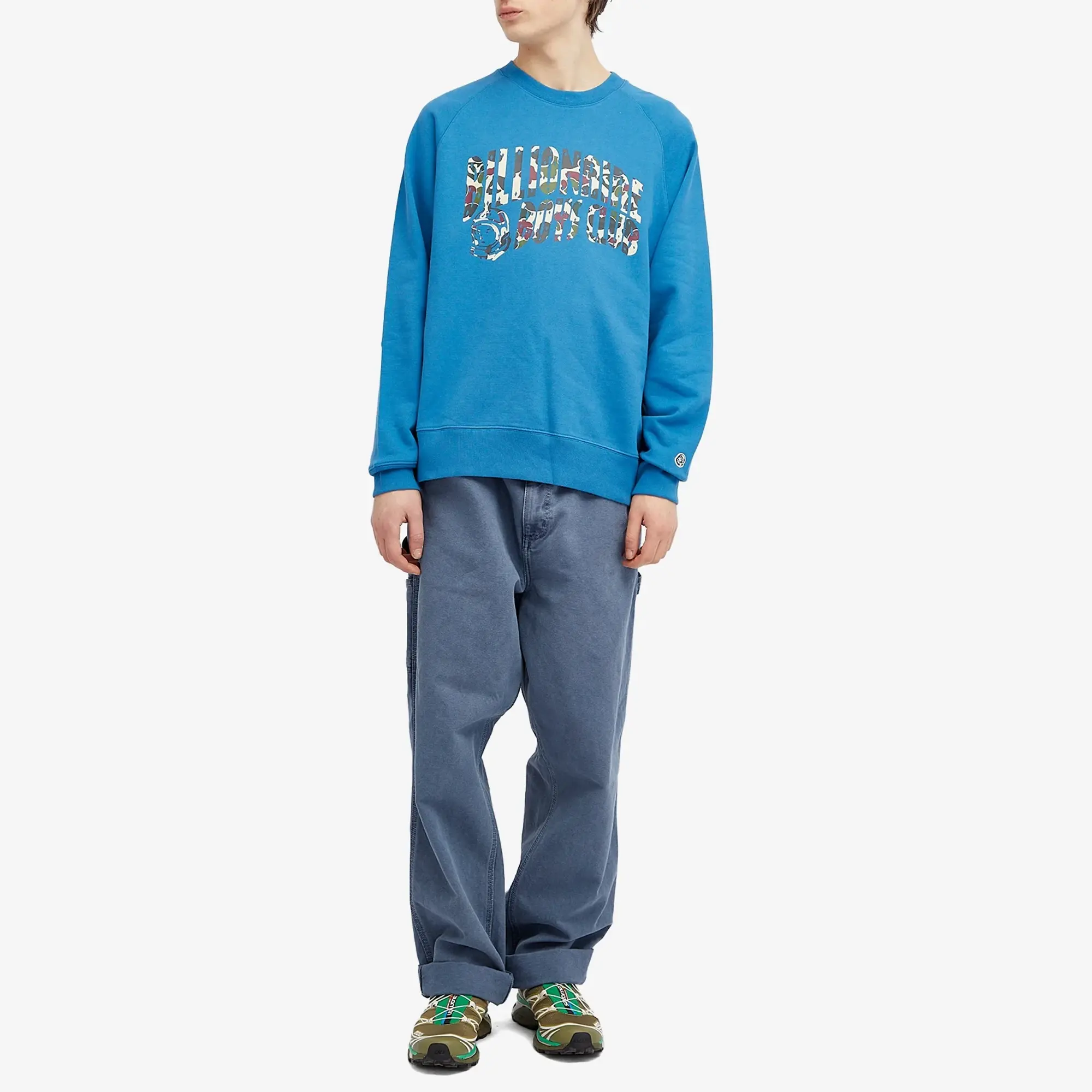 Billionaire Boys Club Men's Duck Camo Arch Logo Crew Sweat Blue