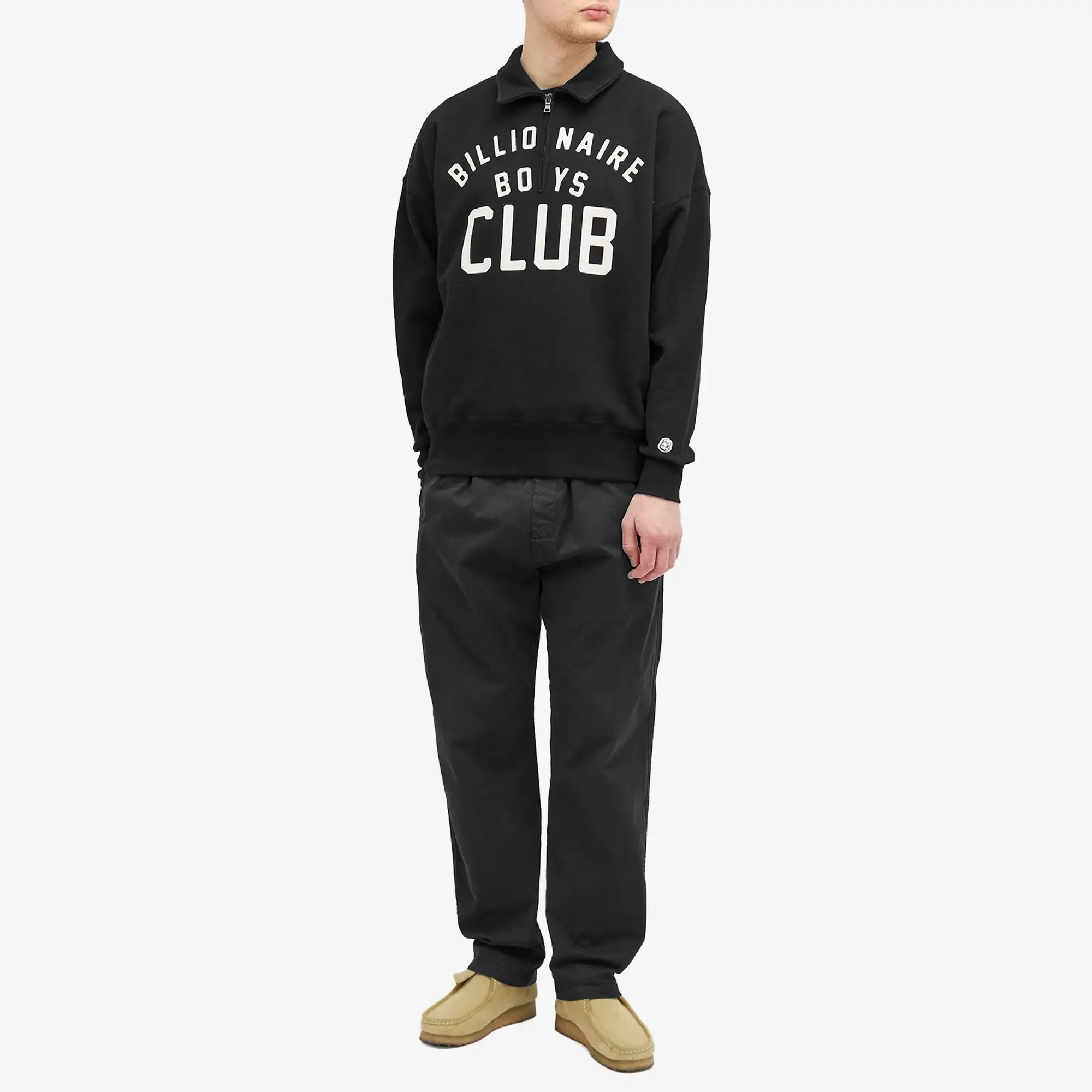 Billionaire Boys Club Men's Collared Half Zip Sweatshirt Black
