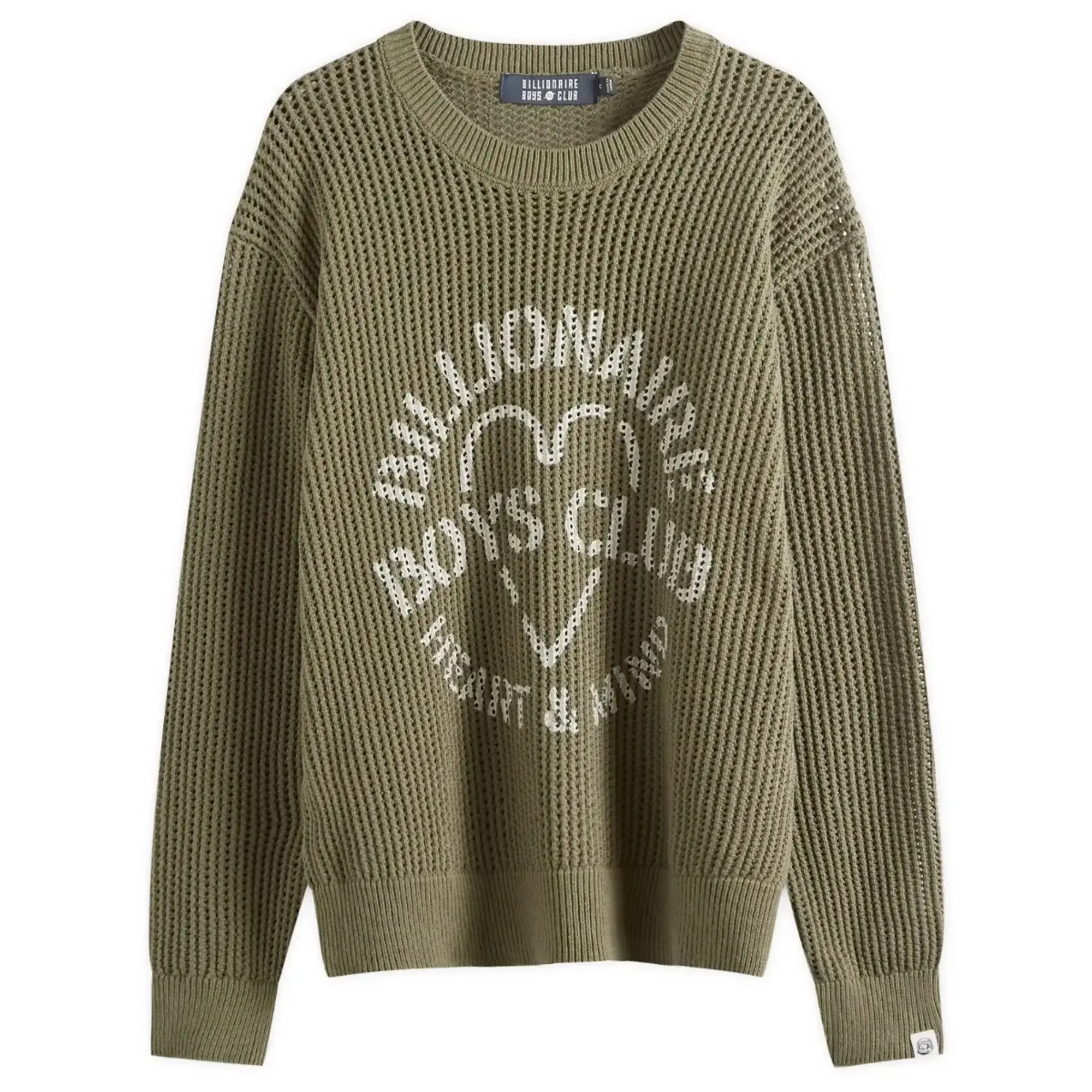 Billionaire Boys Club Men's Heart & Mind Stencil Logo Knit Khaki