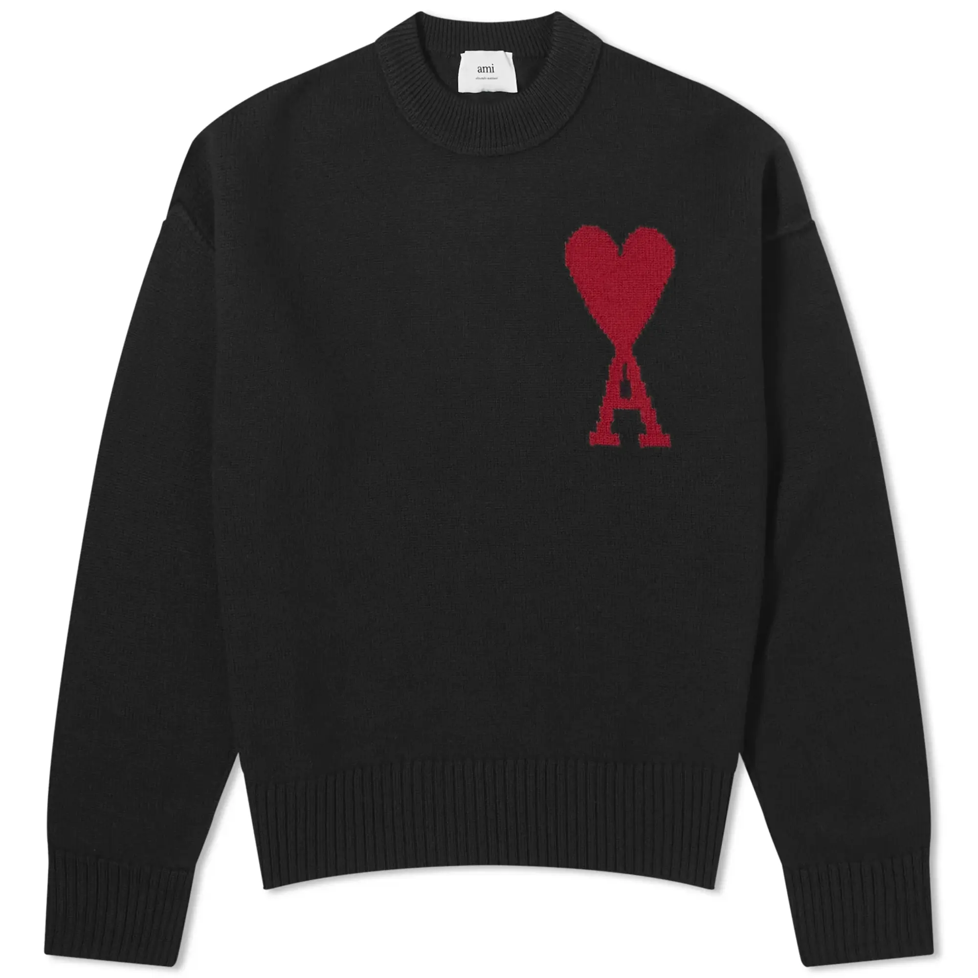 AMI Paris AMI ADC Large Crew Knit Sweater Black