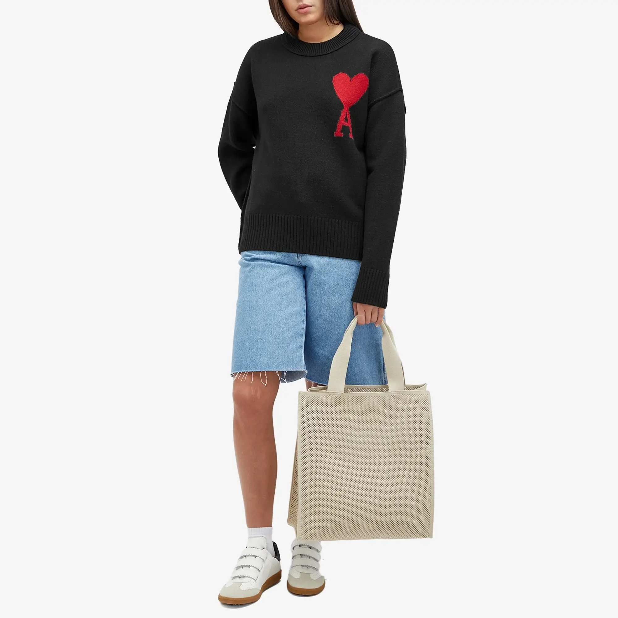 AMI Paris AMI ADC Large Crew Knit Sweater Black