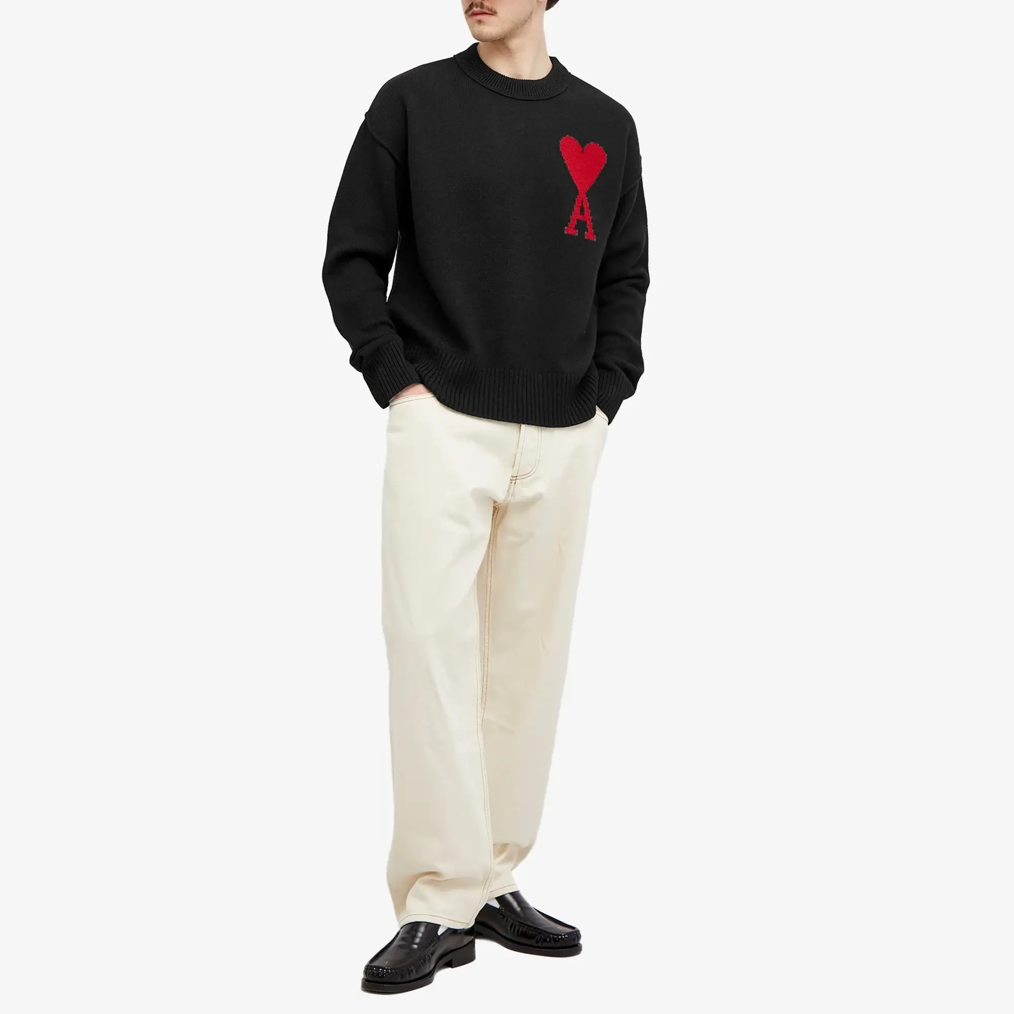 AMI Paris AMI ADC Large Crew Knit Sweater Black