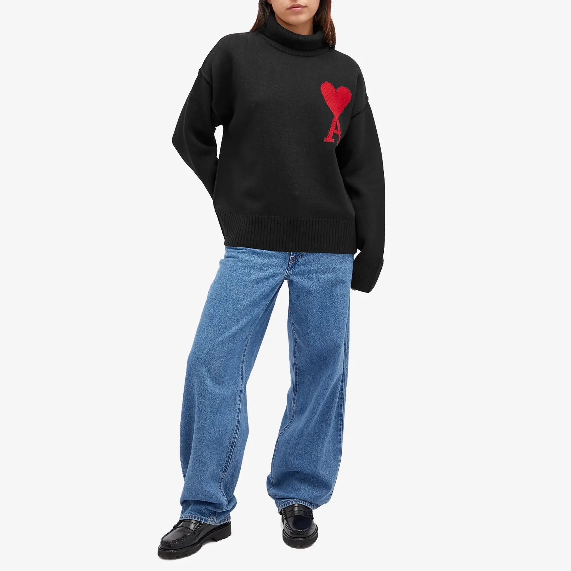 AMI Paris AMI ADC Large Funnel Knit Sweater Black
