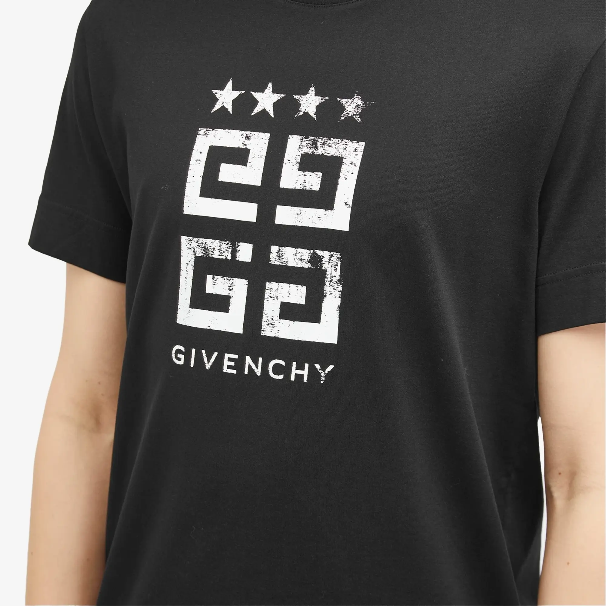 Givenchy Men's 4G Stamp Logo T-Shirt Black