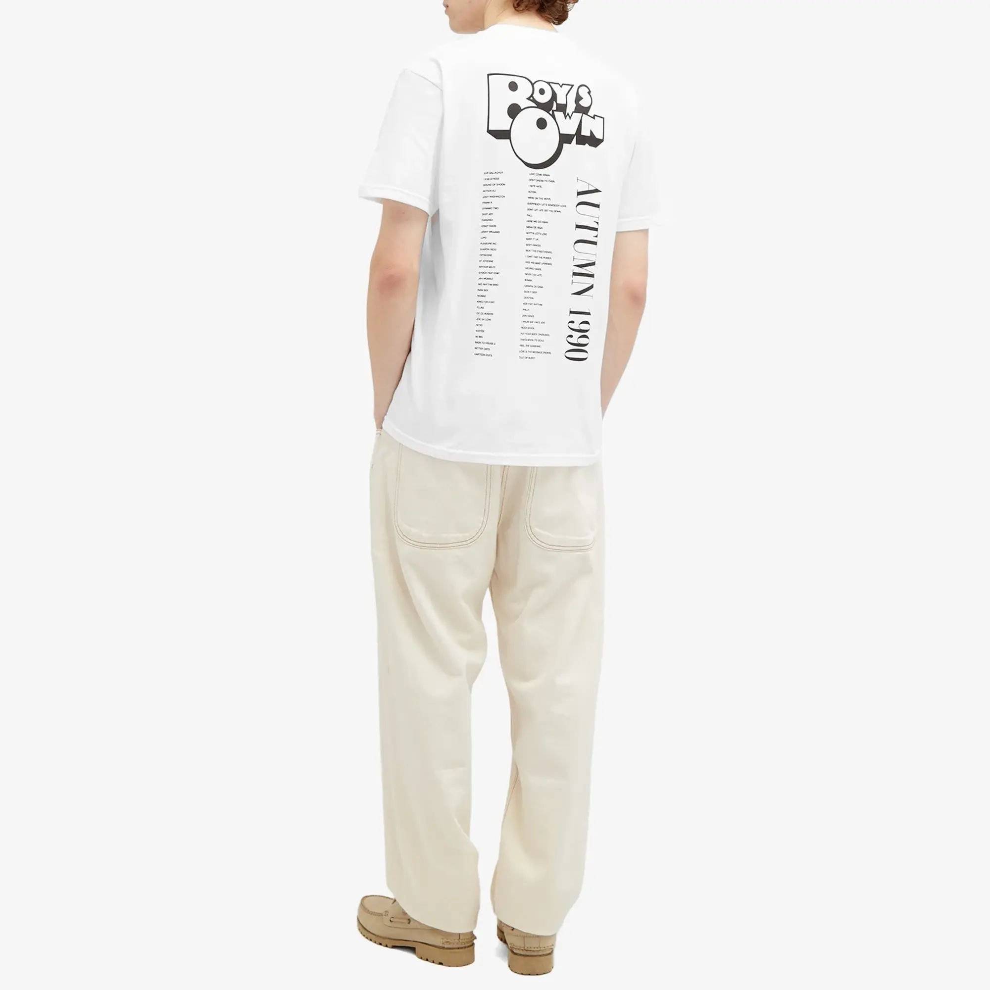 Boys Own Men's Autumn 1990 Playlist T-Shirt White