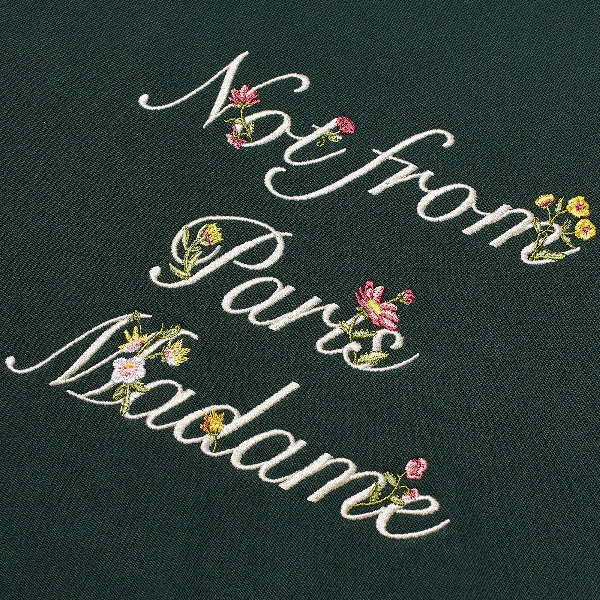 Drôle De Monsieur Presented by END. Embroidered Cotton Fleece Crew Sweat Green