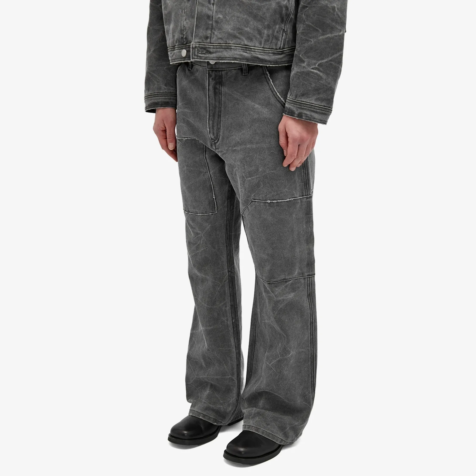 Acne Studios Men's Palma Patch Canvas Work Pants Carbon Grey
