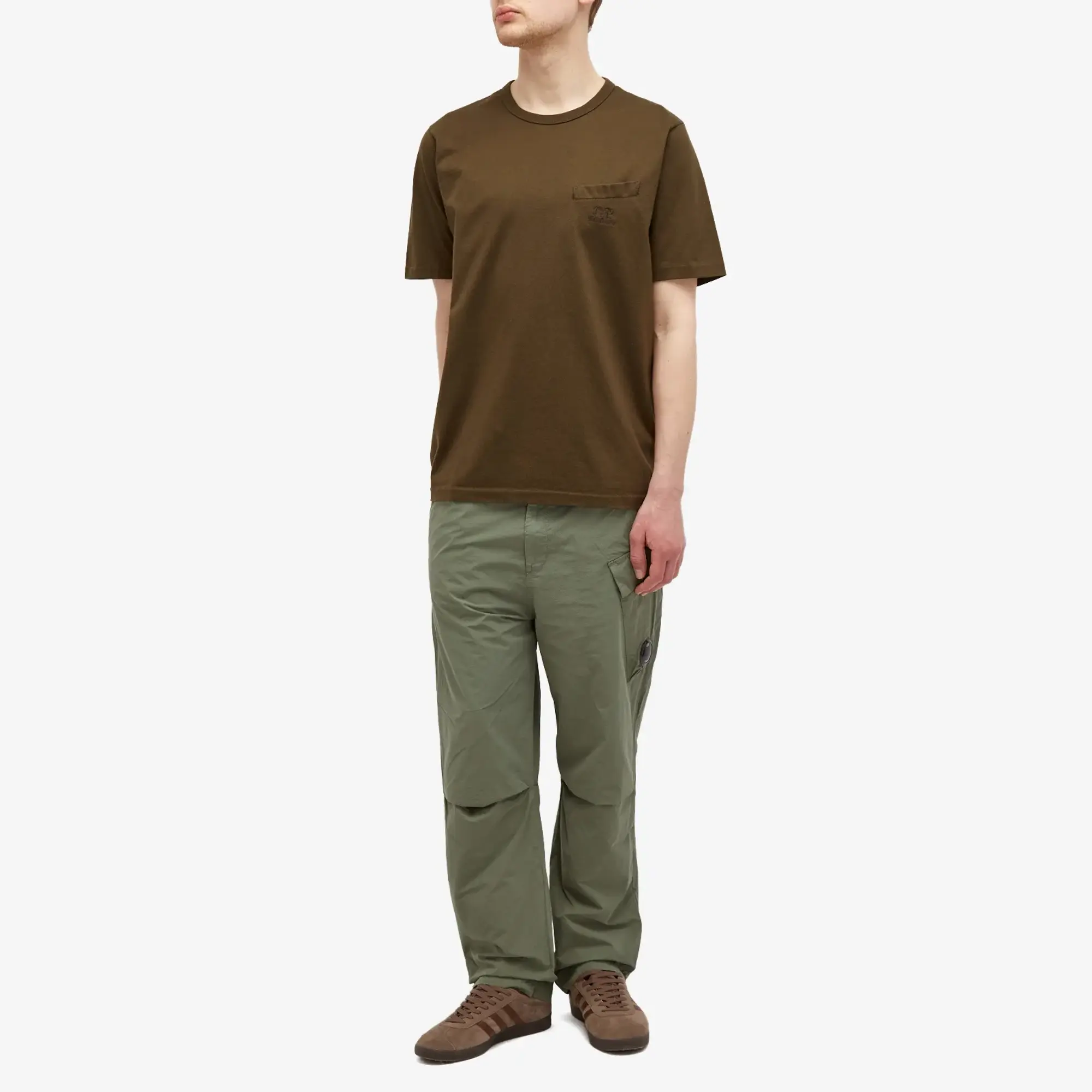 C.P. Company Men's 30/2 Mercerized Jersey Twisted Pocket T-Shirt Ivy Green