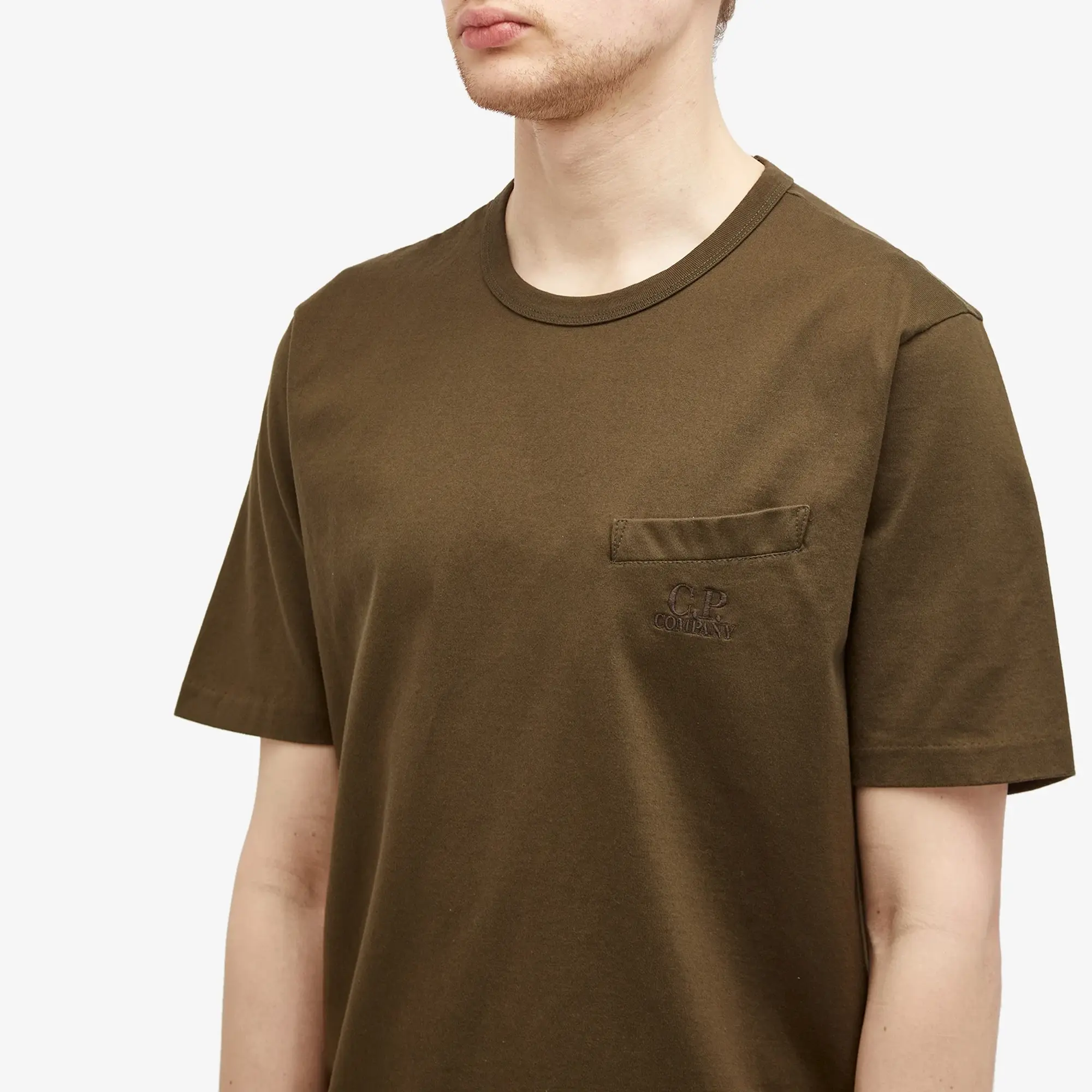 C.P. Company Men's 30/2 Mercerized Jersey Twisted Pocket T-Shirt Ivy Green