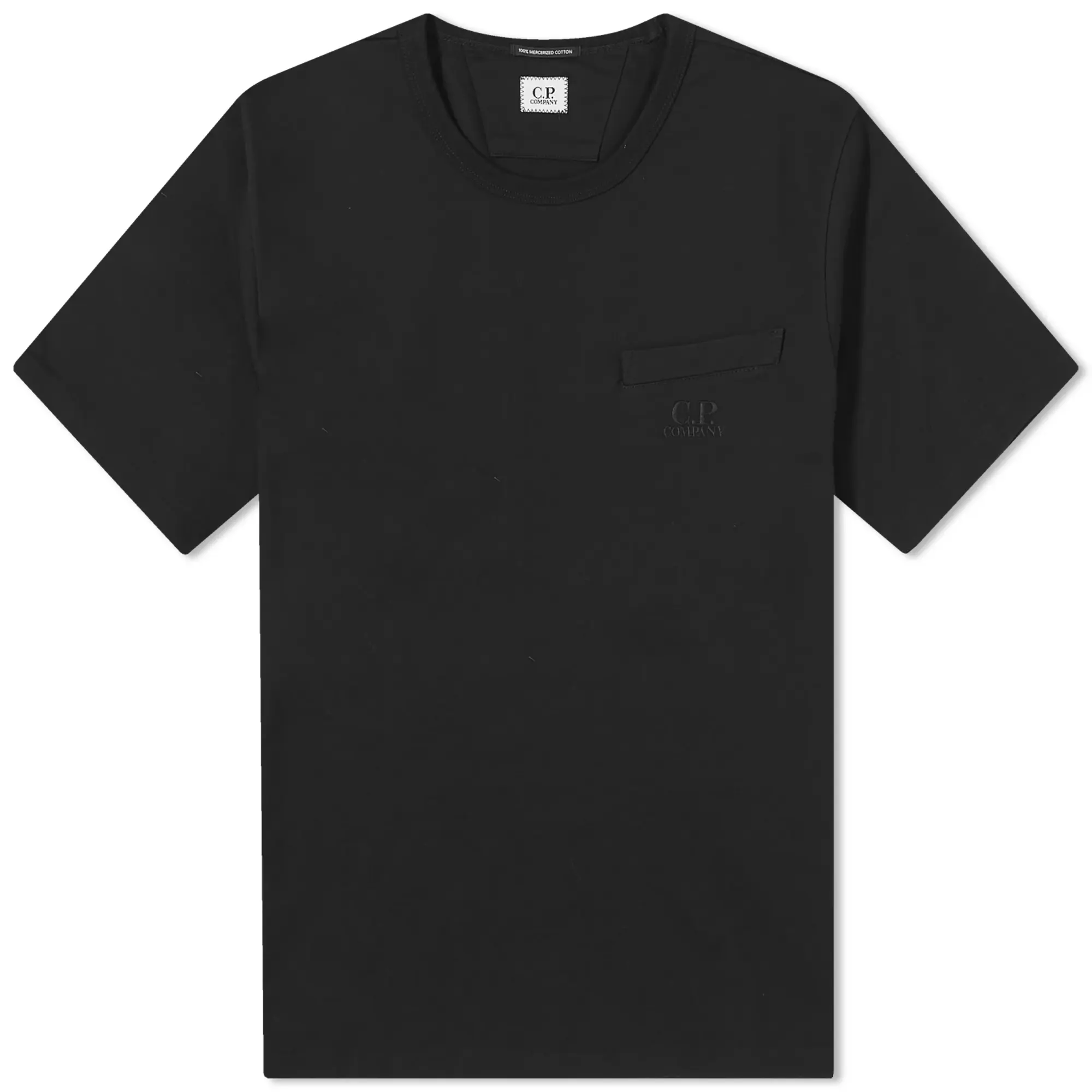 C.P. Company Men's 30/2 Mercerized Jersey Twisted Pocket T-Shirt Black