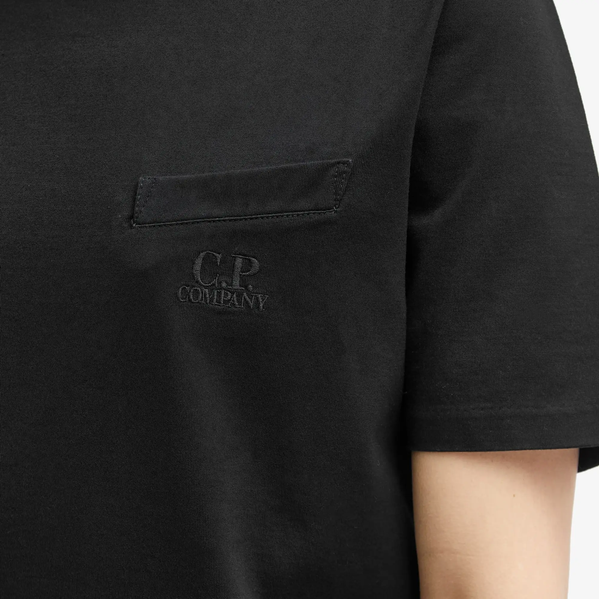 C.P. Company Men's 30/2 Mercerized Jersey Twisted Pocket T-Shirt Black