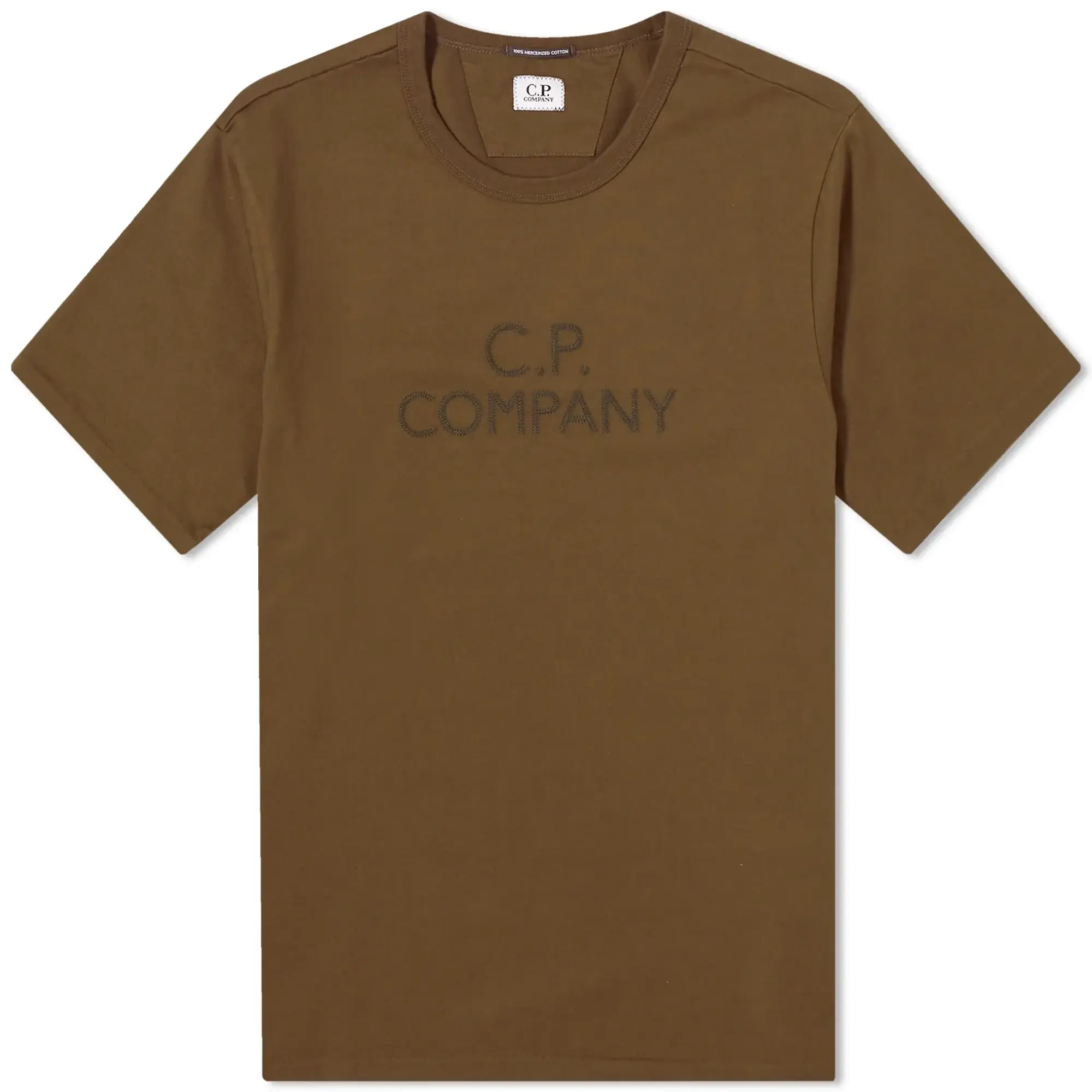 C.P. Company Men's 30/2 Mercerized Jersey Twisted Logo T-Shirt Ivy Green