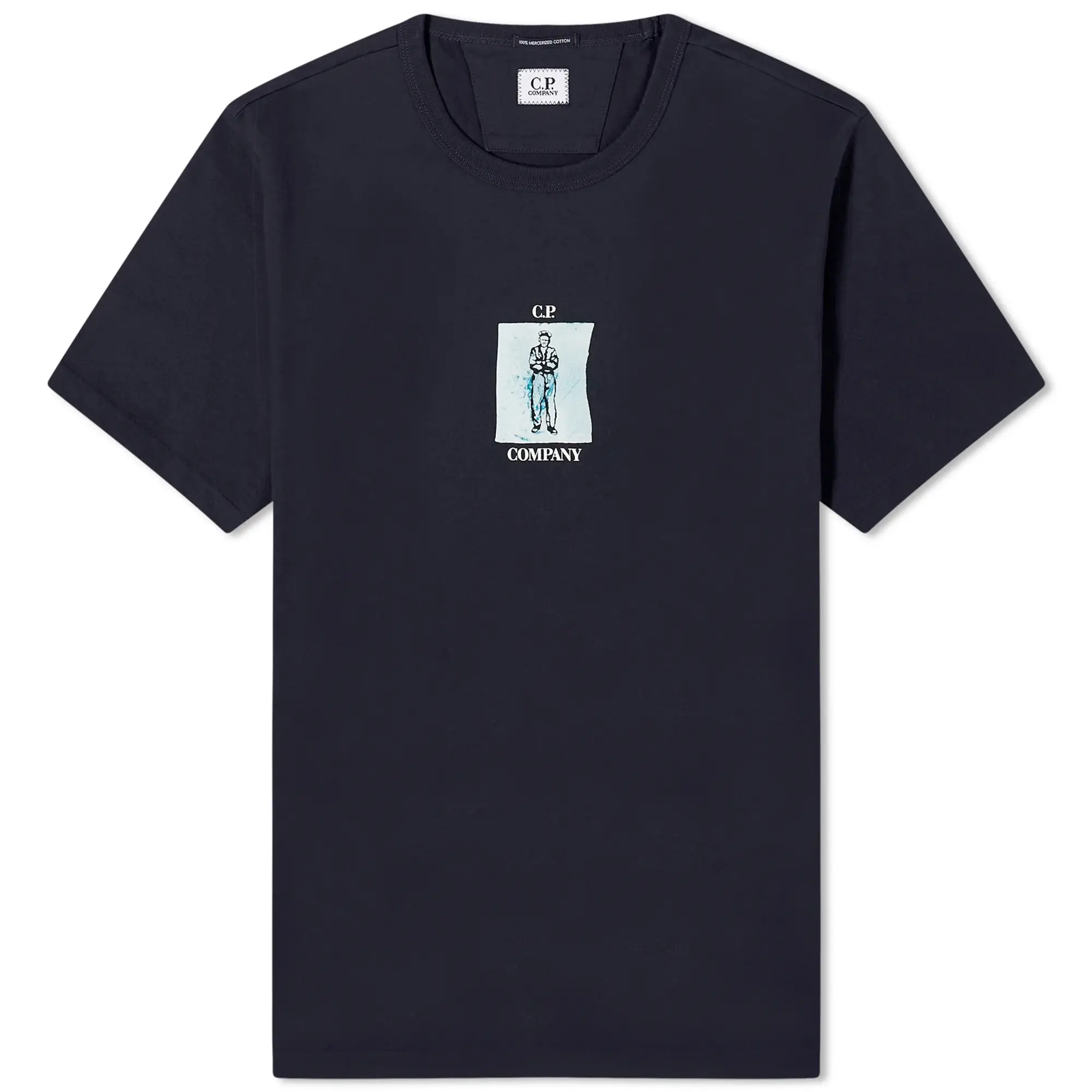 CP COMPANY| (30/2 Mercerized Jersey Twisted Typographic C.P. Company Men's 30/2 Mercerized Jersey Twisted Graphic T