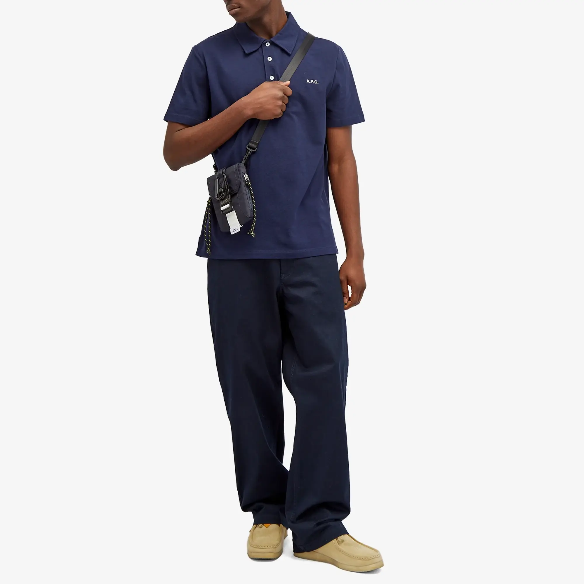 A.P.C. Men's Carter Logo Polo Dark Navy