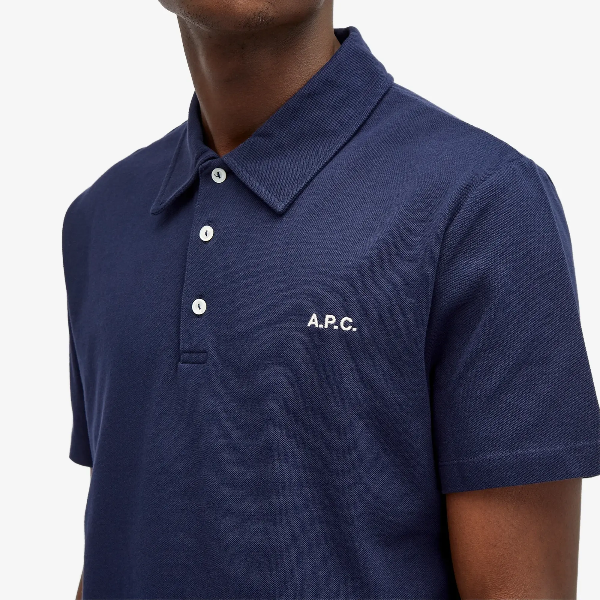 A.P.C. Men's Carter Logo Polo Dark Navy