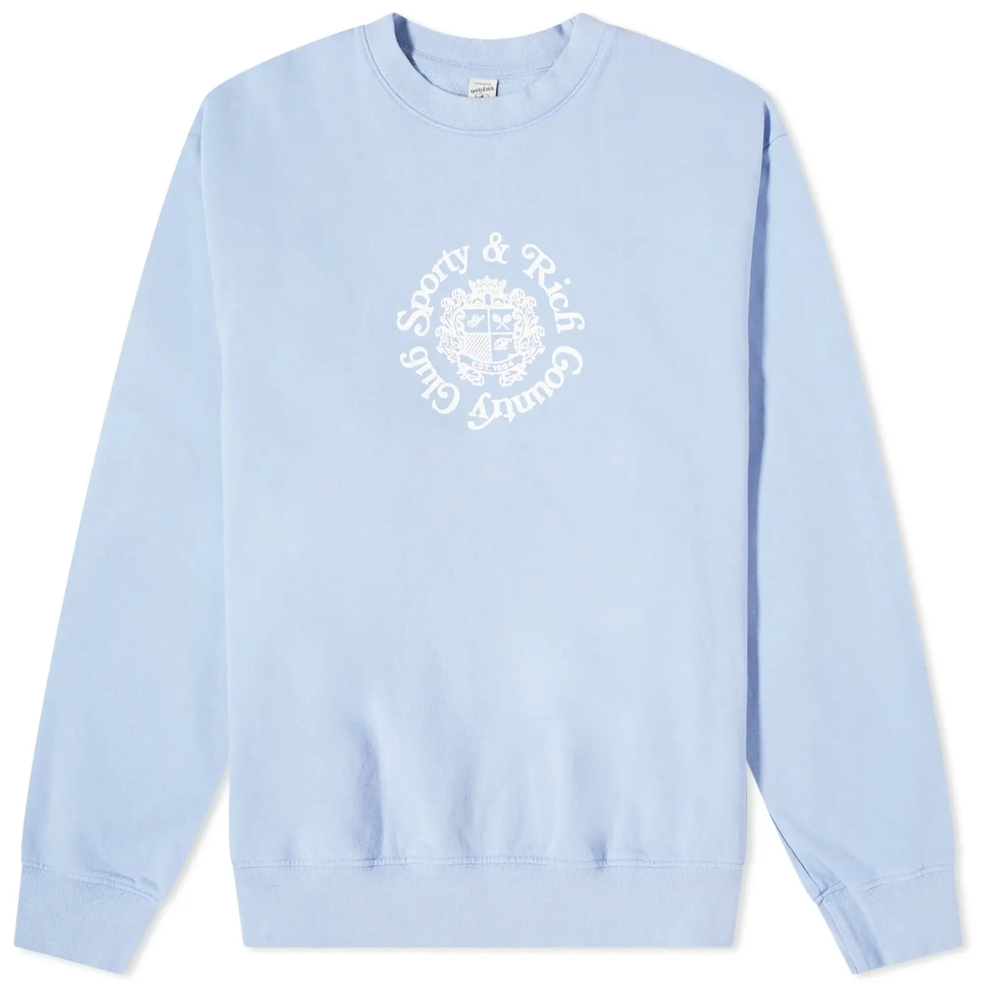 Sporty & Rich Men's Monte Carlo Crew Sweat Periwinkle/White