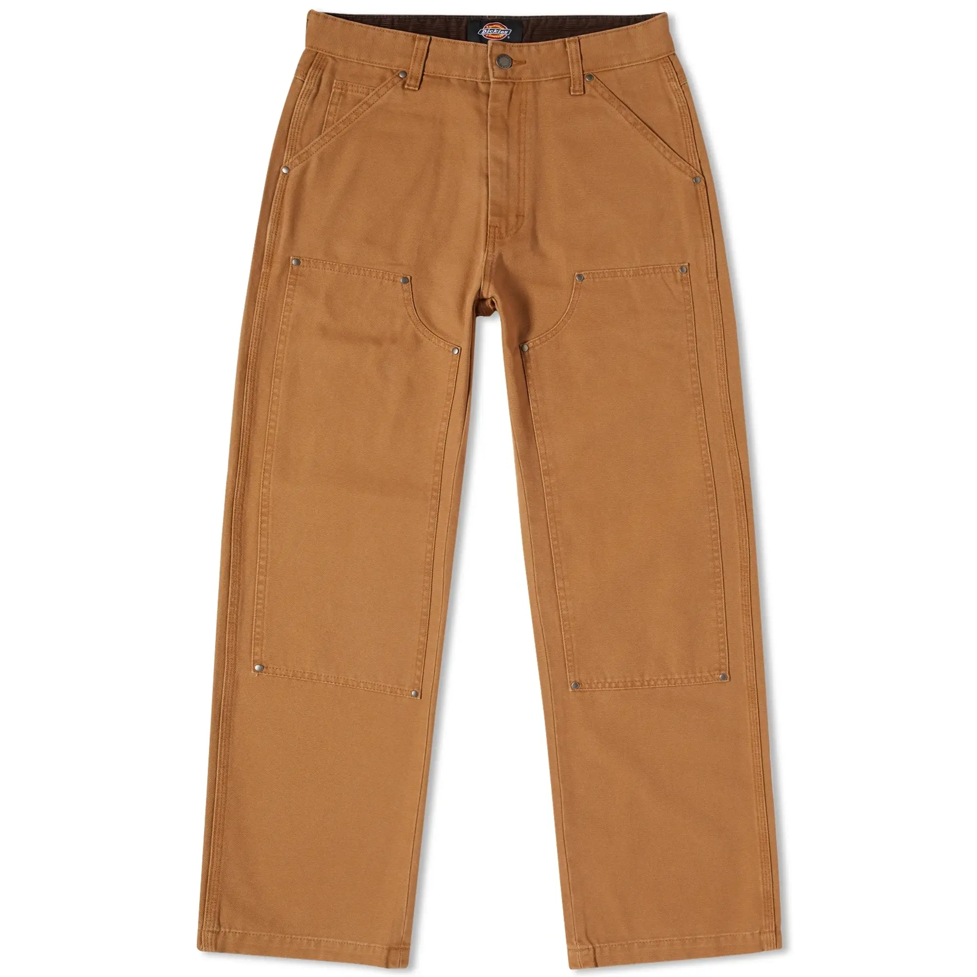 Dickies duck canvas utility trousers in stone washed brown