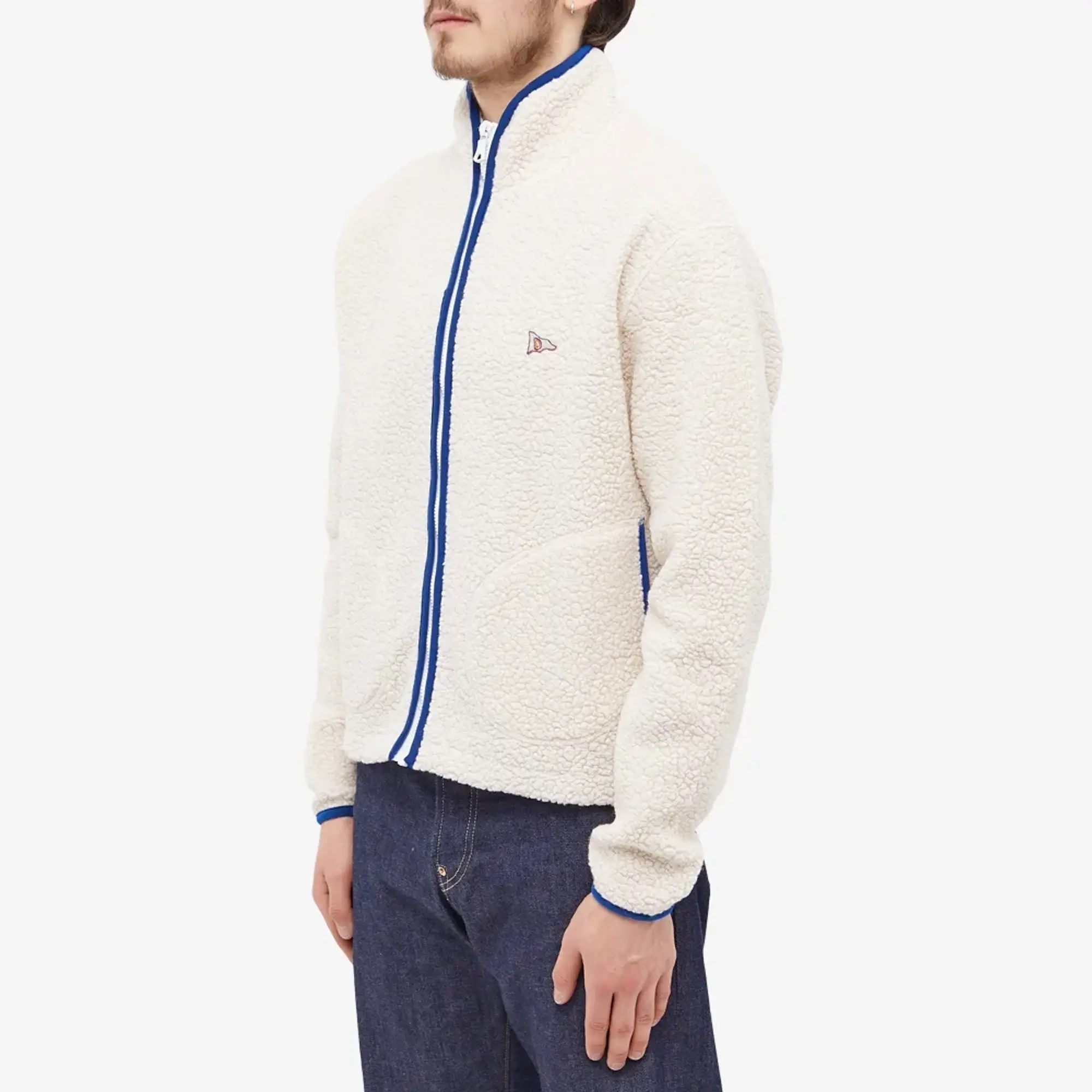 Drake's Men's Boucle Wool Fleece Jacket Ecru