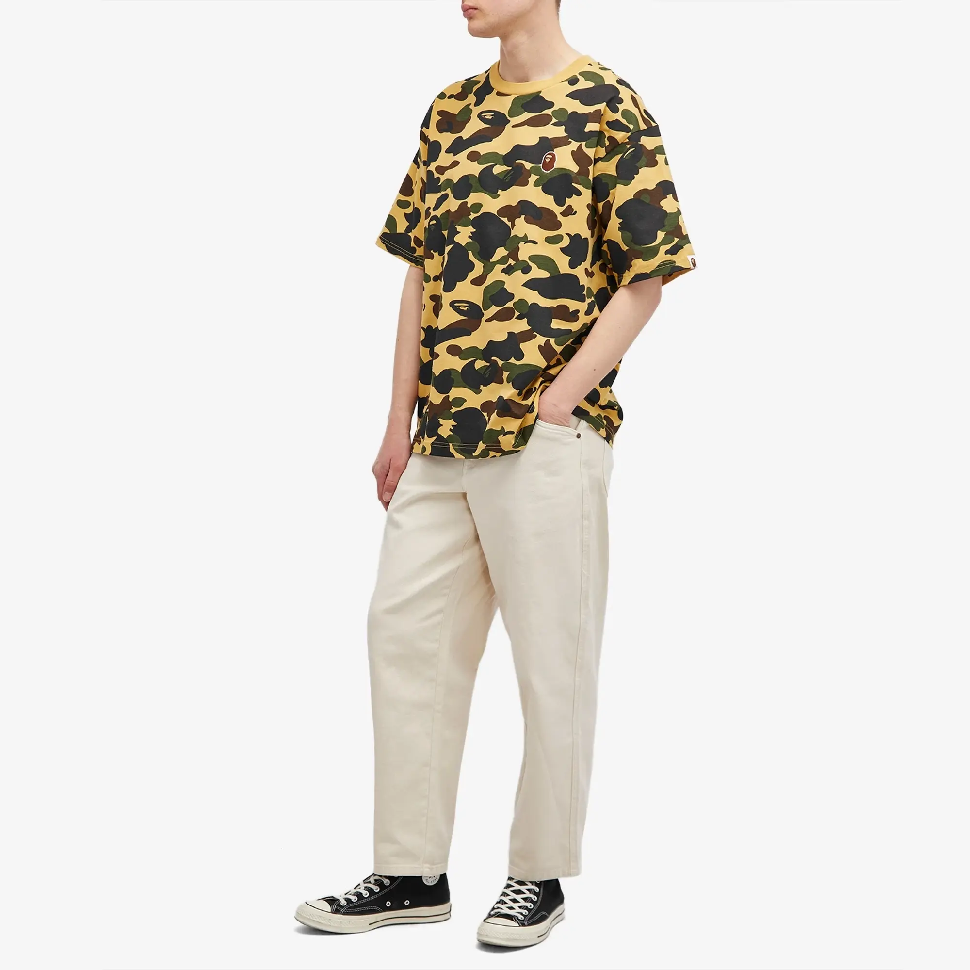 A Bathing Ape Men's 1st Camo One Point T-Shirt Yellow
