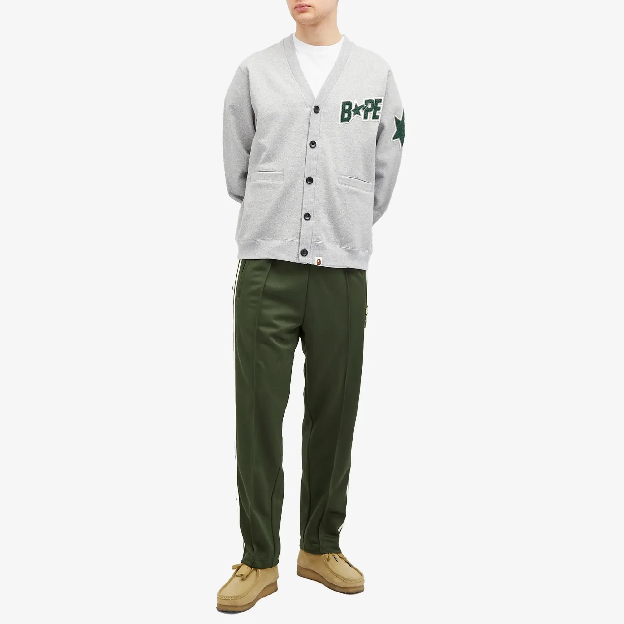A Bathing Ape Men's Jersey Track Pants Green