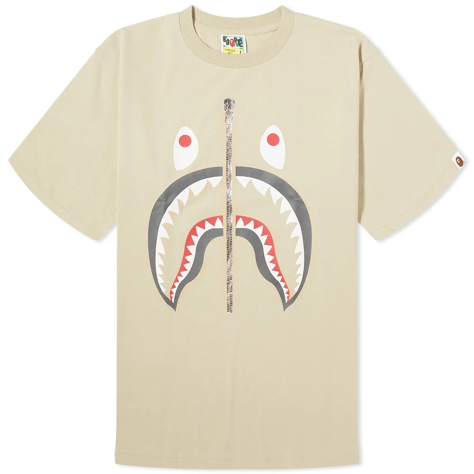 A Bathing Ape Men's Shark T-Shirt Beige