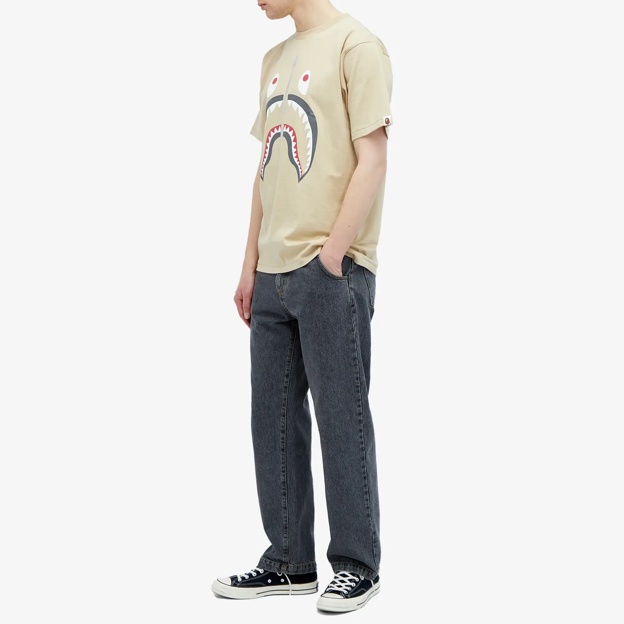 A Bathing Ape Men's Shark T-Shirt Beige