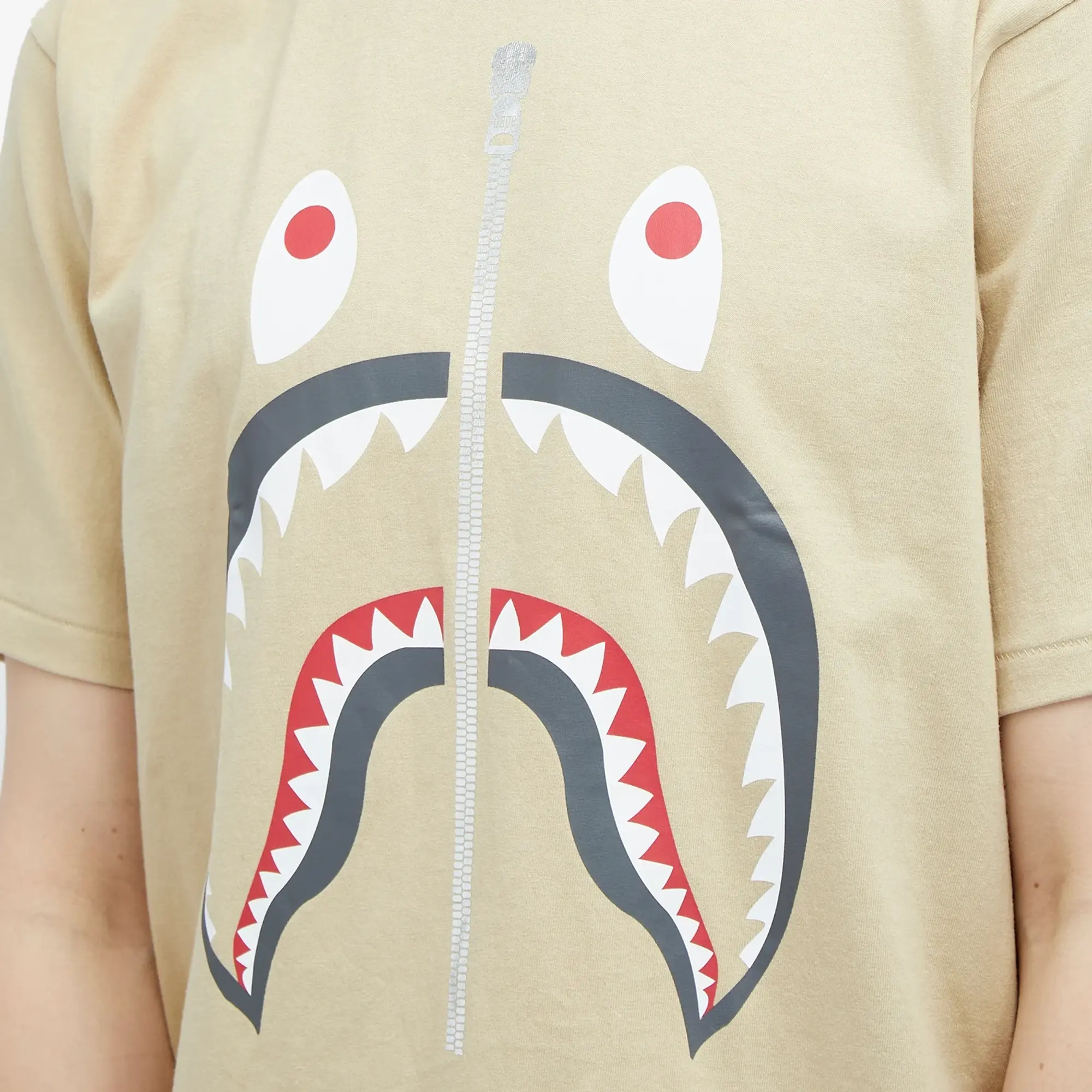 A Bathing Ape Men's Shark T-Shirt Beige
