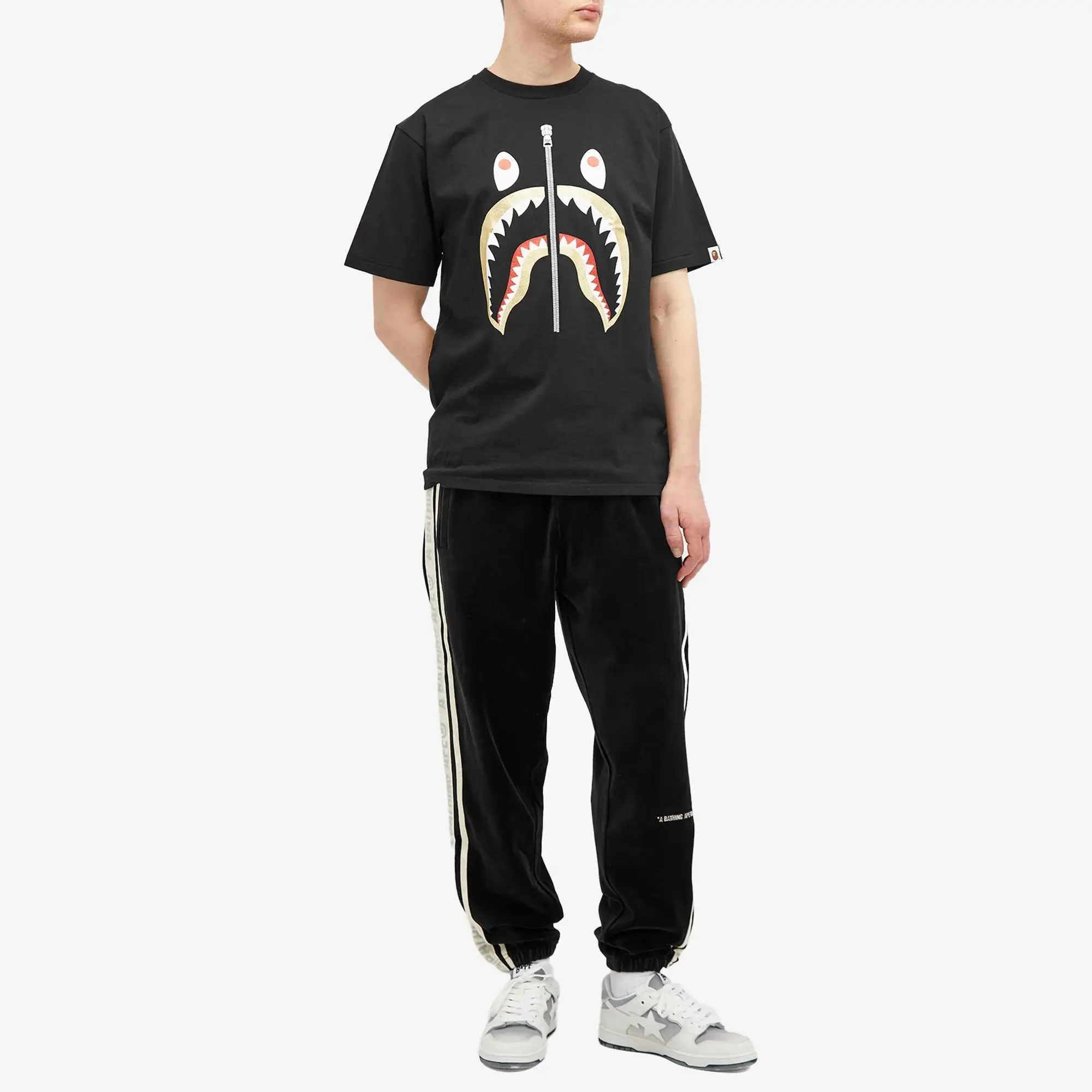 A Bathing Ape Men's Glitter Shark T-Shirt Black