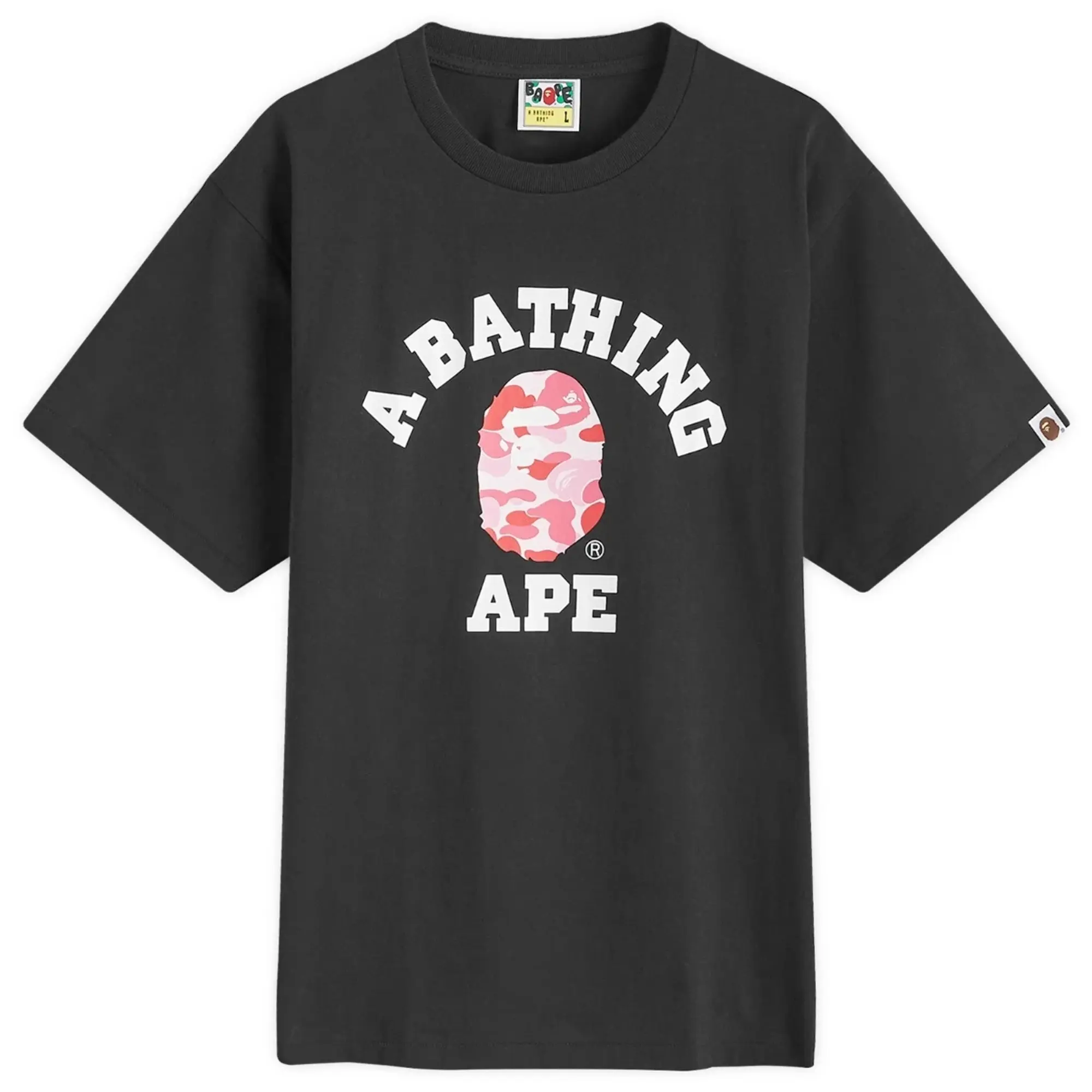 A Bathing Ape Men's ABC Camo College T-Shirt Black/Pink