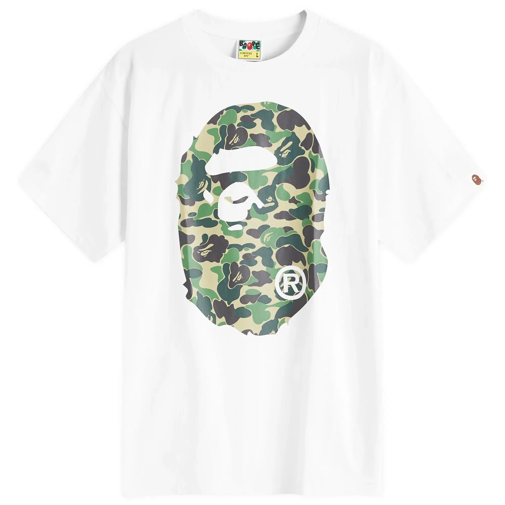 A Bathing Ape Men's ABC Camo Big Ape Head T-Shirt White/Green