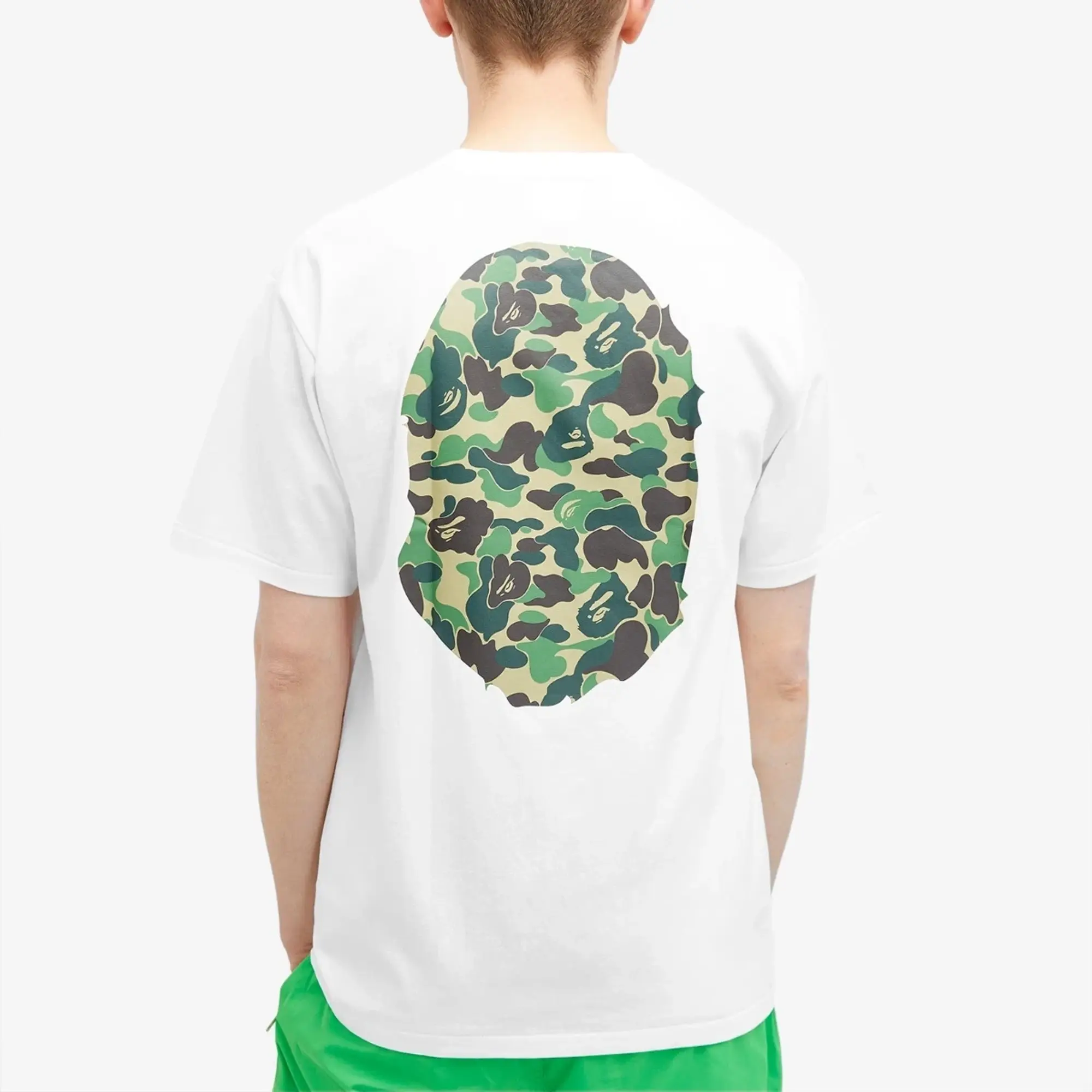 A Bathing Ape Men's ABC Camo Big Ape Head T-Shirt White/Green