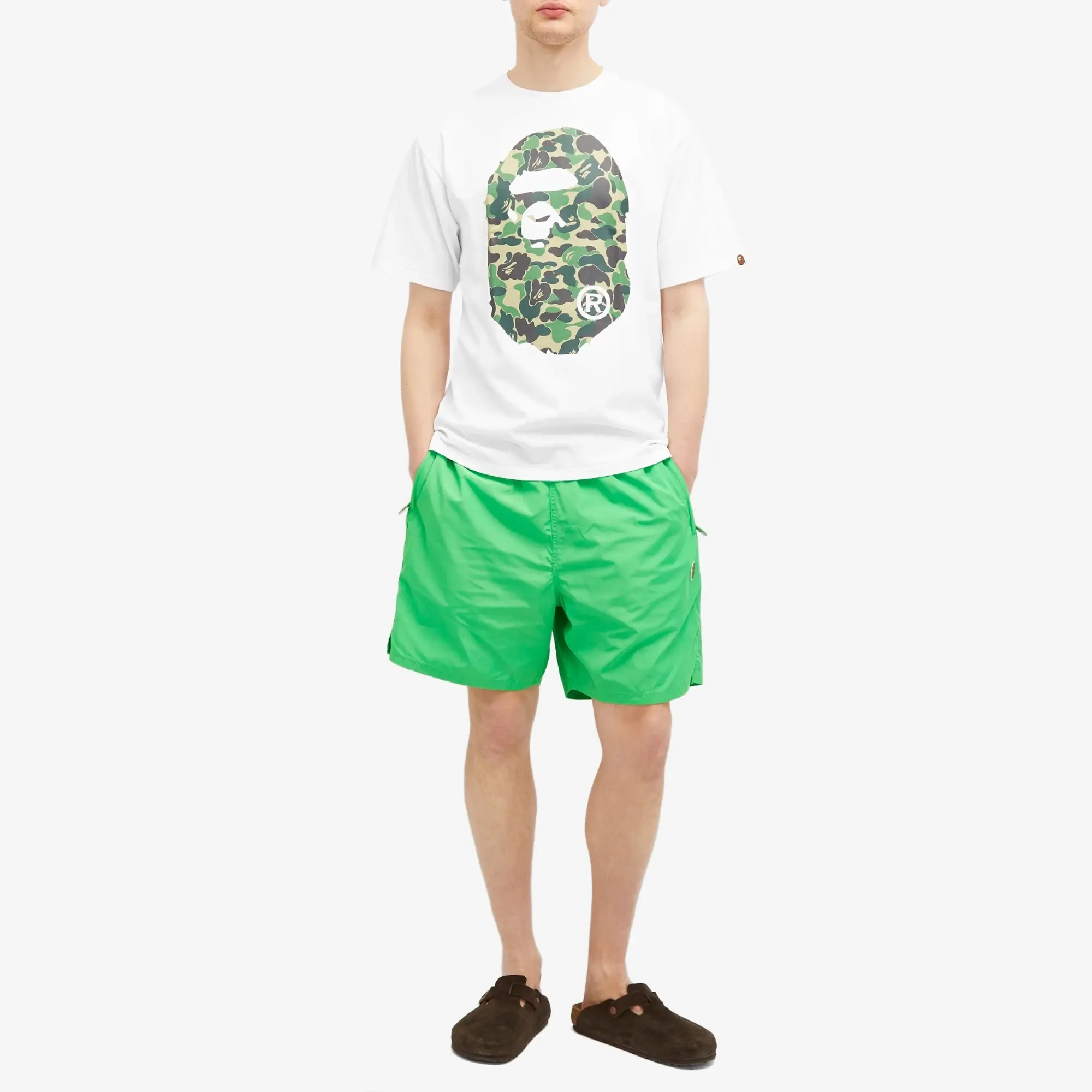 A Bathing Ape Men's ABC Camo Big Ape Head T-Shirt White/Green