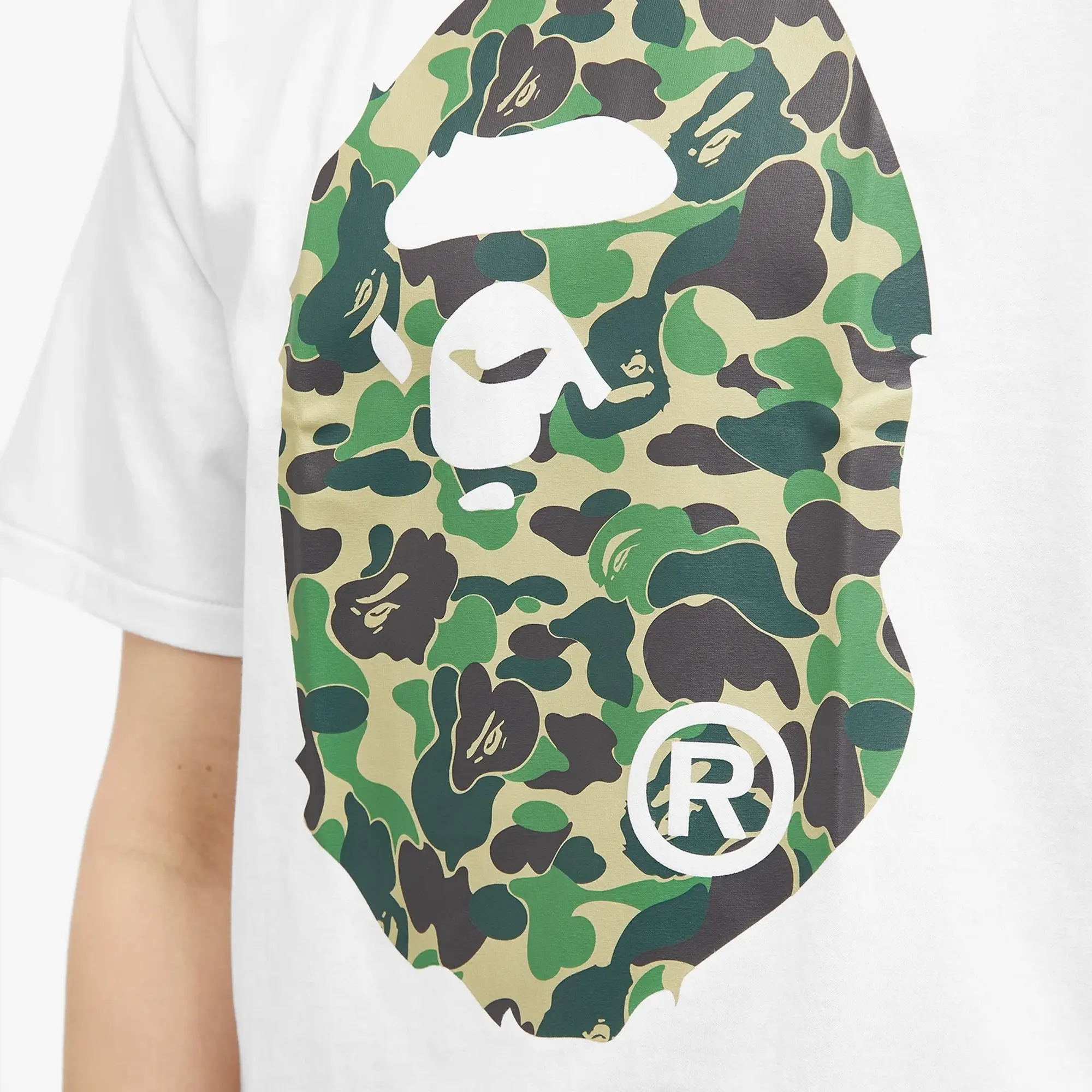 A Bathing Ape Men's ABC Camo Big Ape Head T-Shirt White/Green