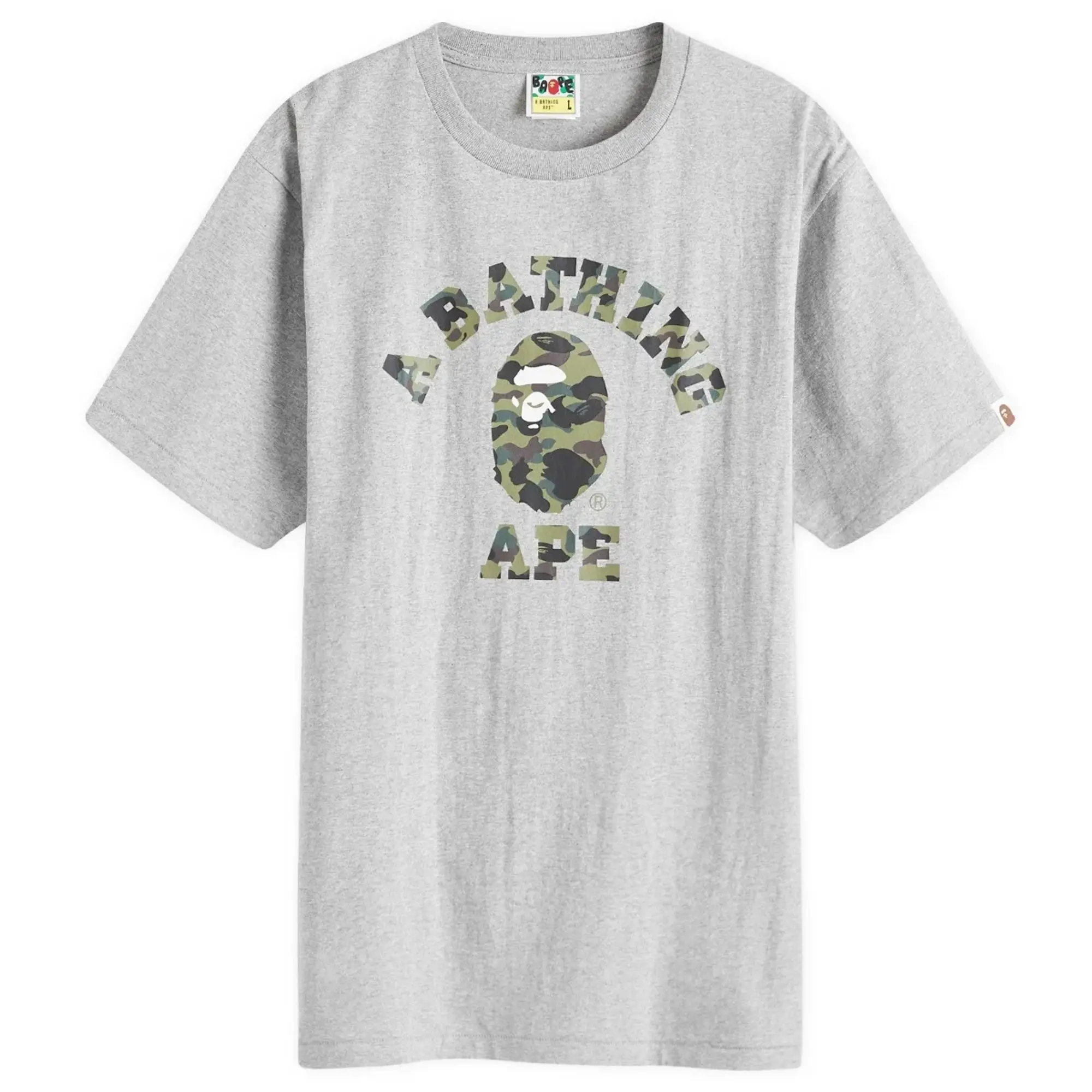 A Bathing Ape Men's 1st Camo College T-Shirt Grey/Grey