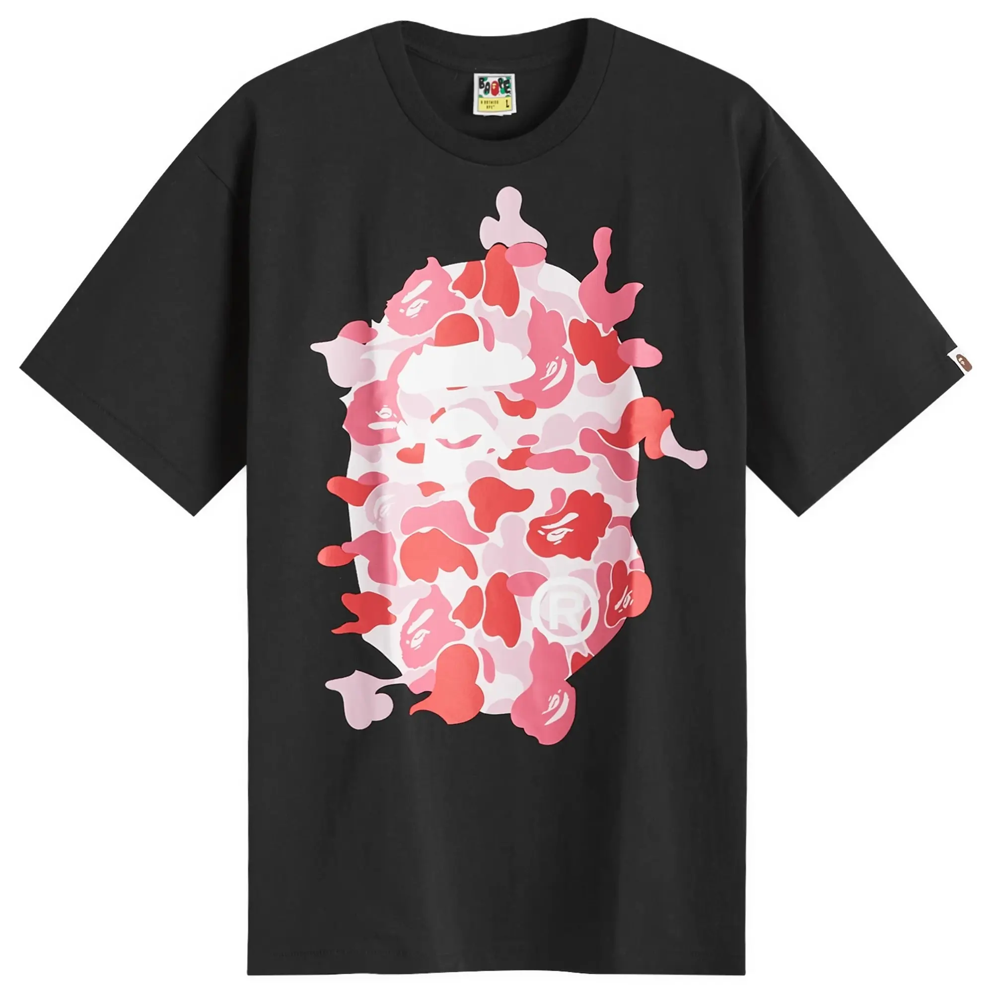 A Bathing Ape Men's ABC Camo Rebuild Big Ape Head T-Shirt Black/Pink