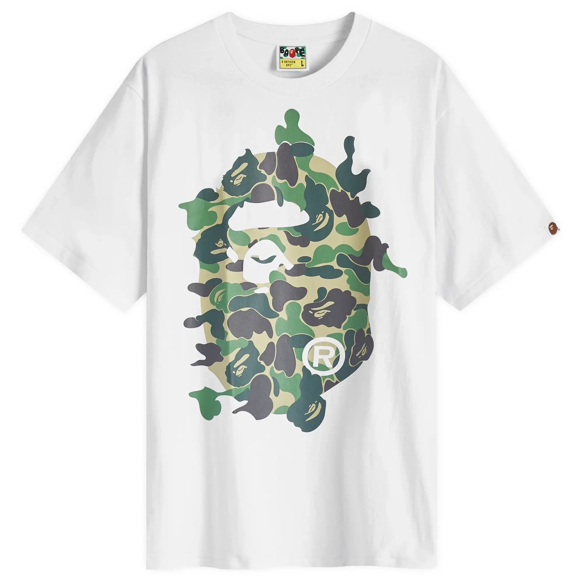 A Bathing Ape Men's ABC Camo Rebuild Big Ape Head T-Shirt White/Green