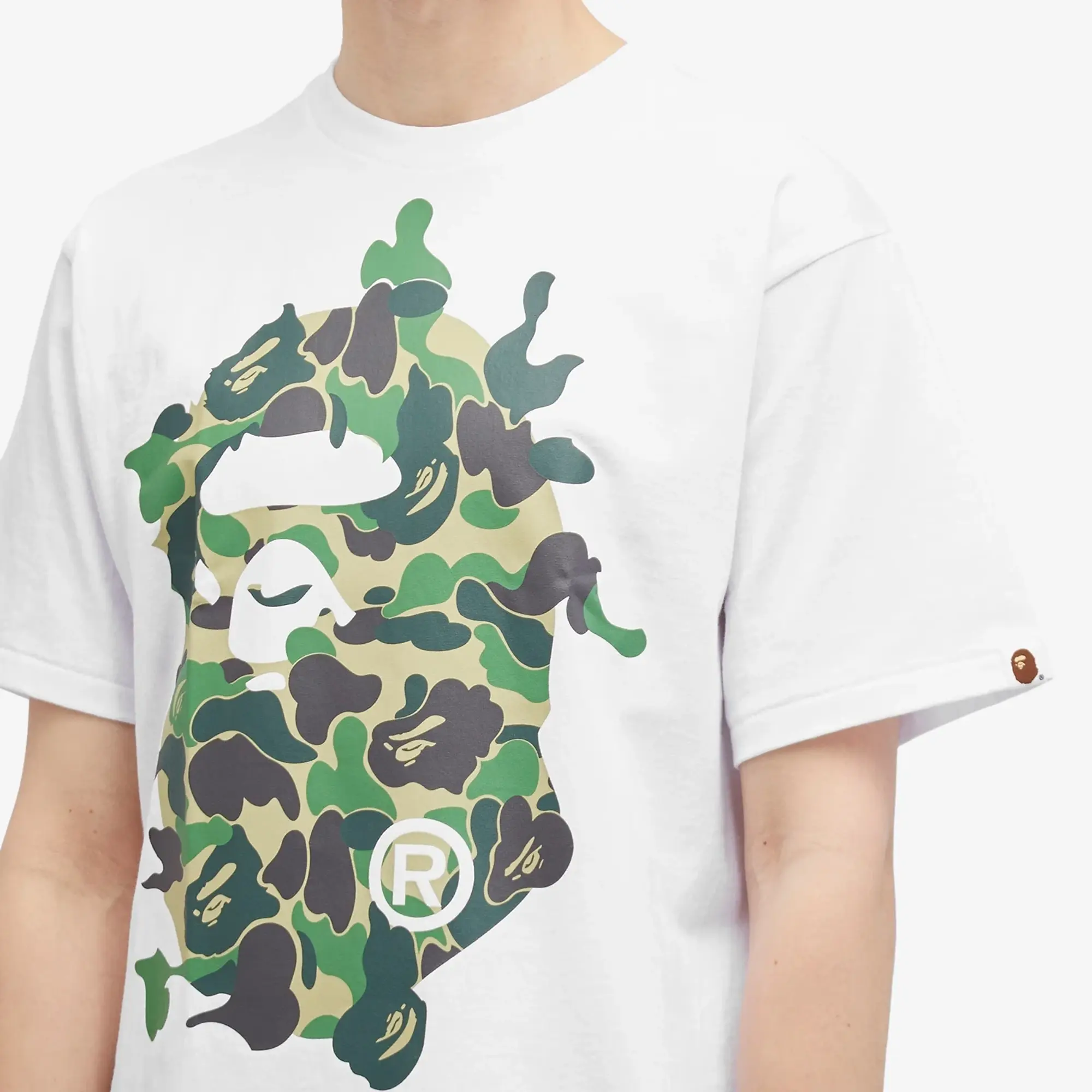 A Bathing Ape Men's ABC Camo Rebuild Big Ape Head T-Shirt White/Green