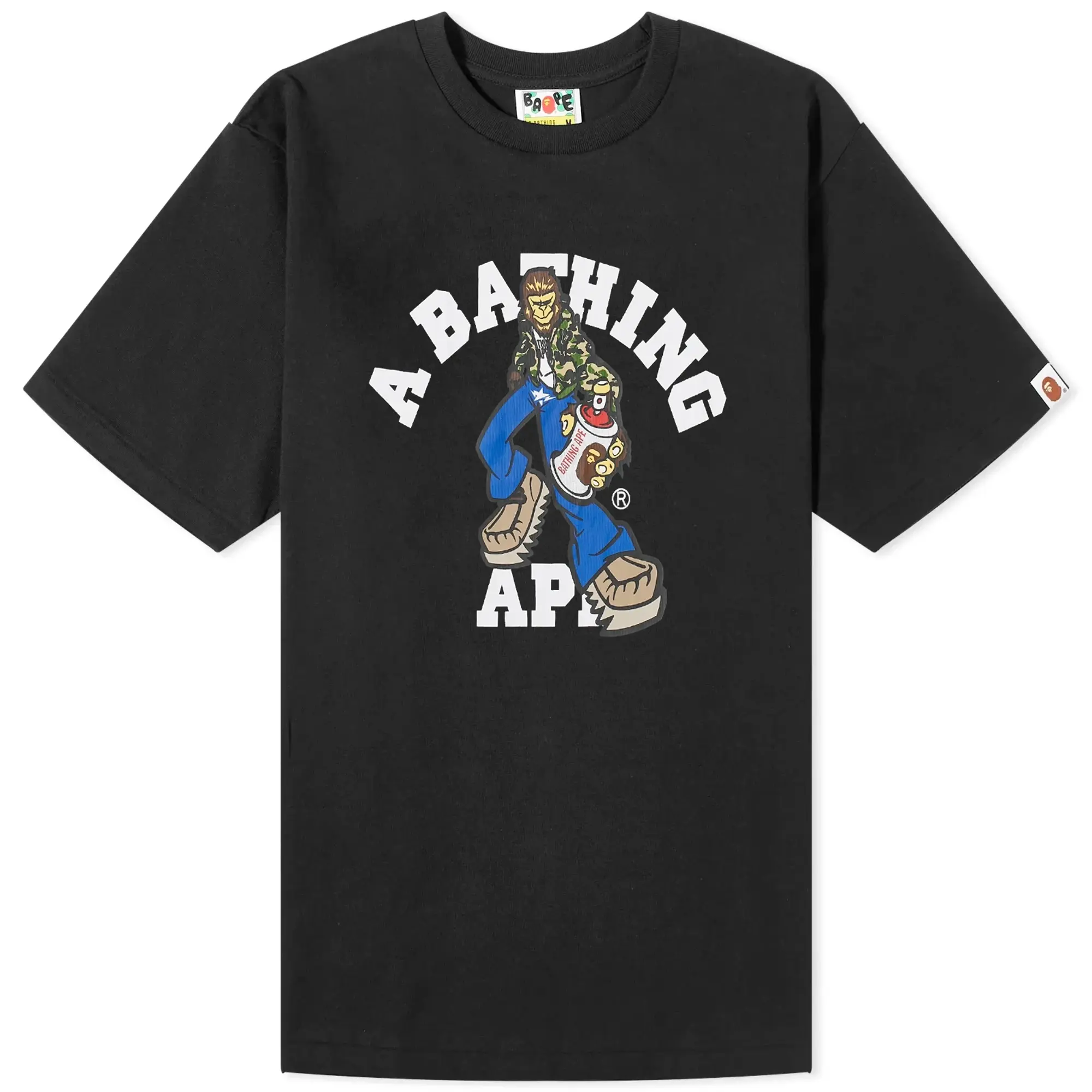 A Bathing Ape Men's Graffiti Character College T-Shirt Black