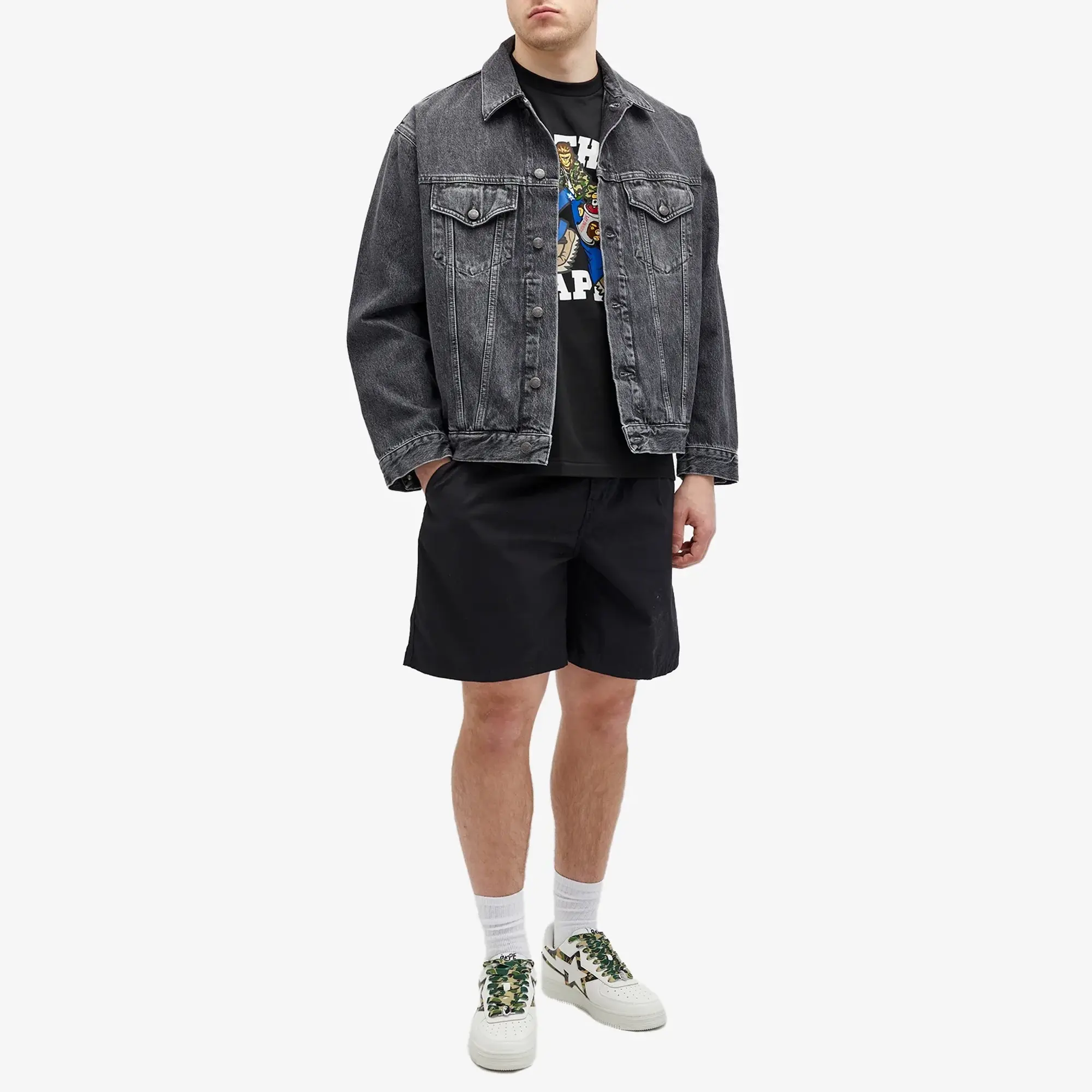 A Bathing Ape Men's Graffiti Character College T-Shirt Black
