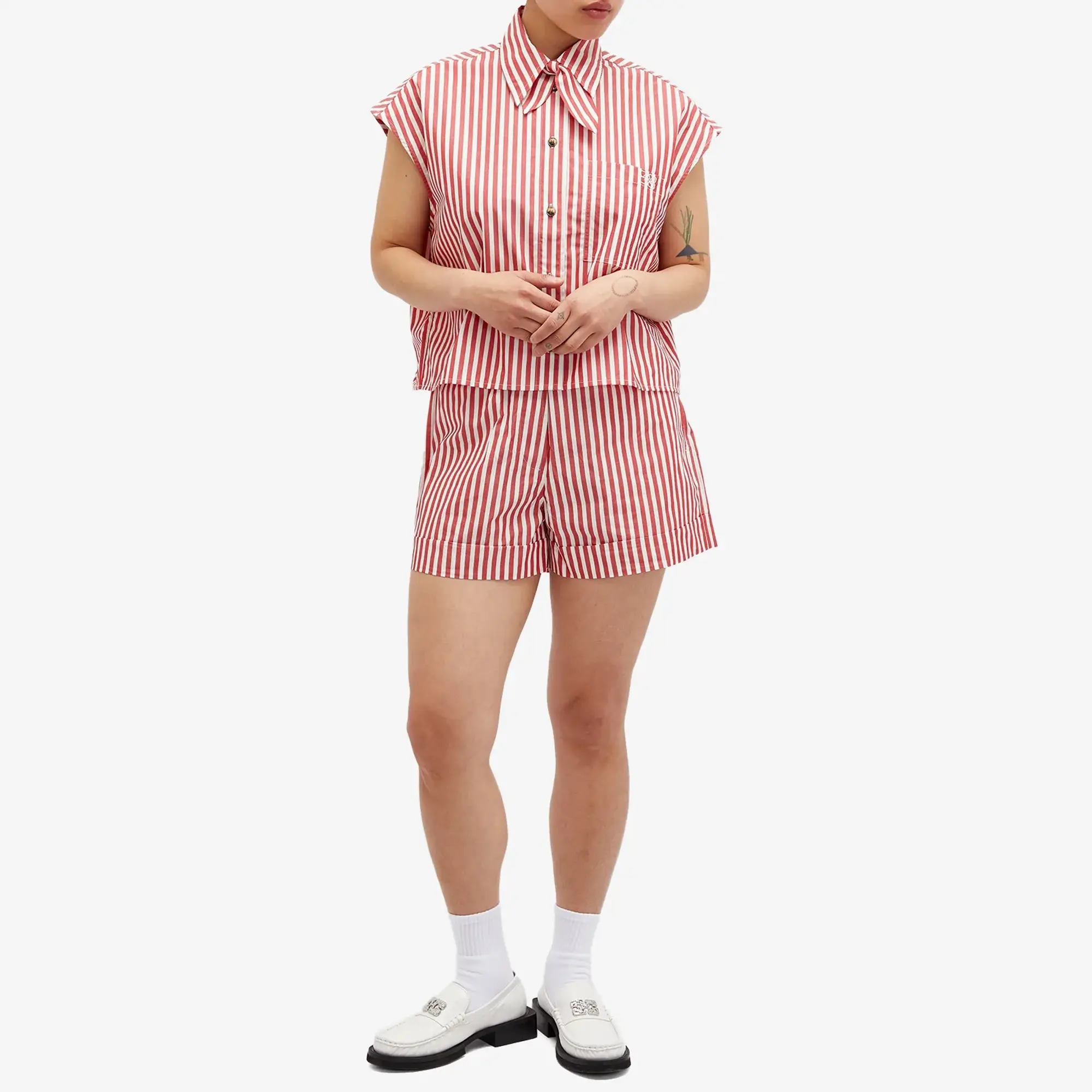 GANNI Women's Elasticated Shorts Barbados Cherry