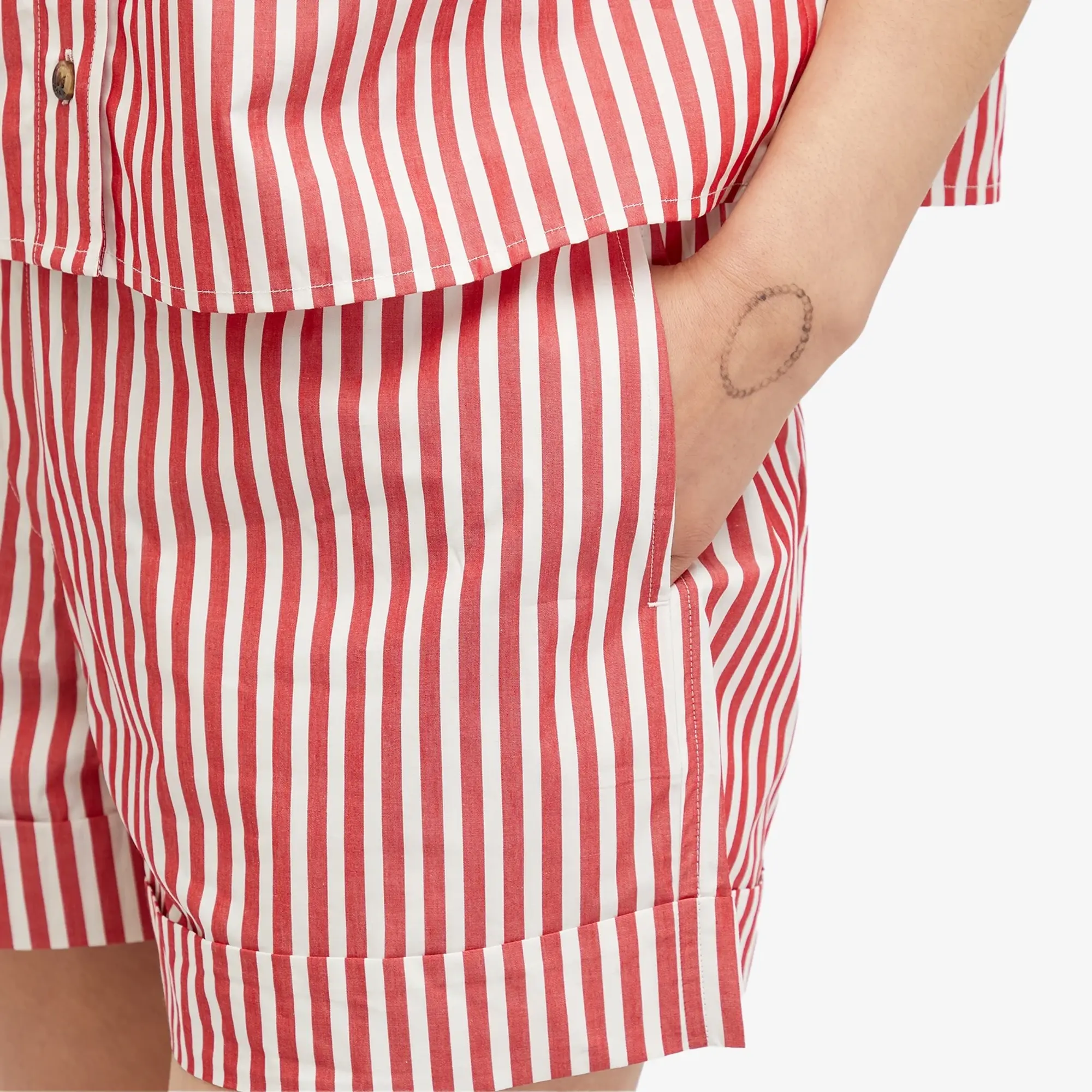 GANNI Women's Elasticated Shorts Barbados Cherry