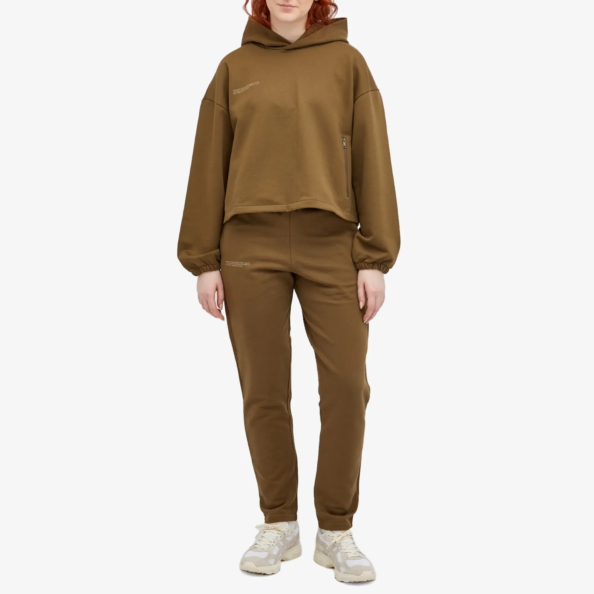 Pangaia Women's Active Tech Jersey Hoodie Soil Brown